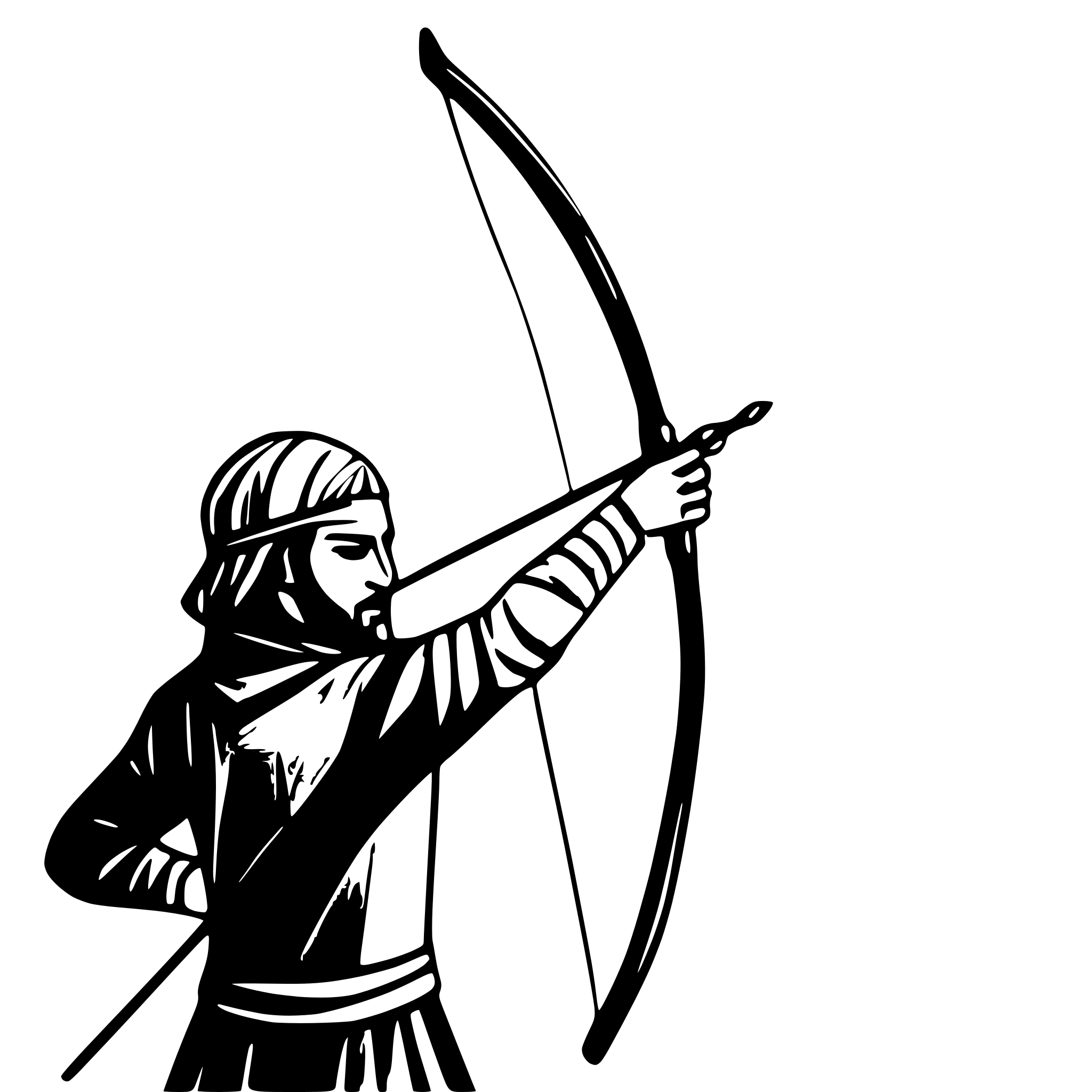 AI-generated SVG of 'a Persian ancient man, an archer, with a bow'