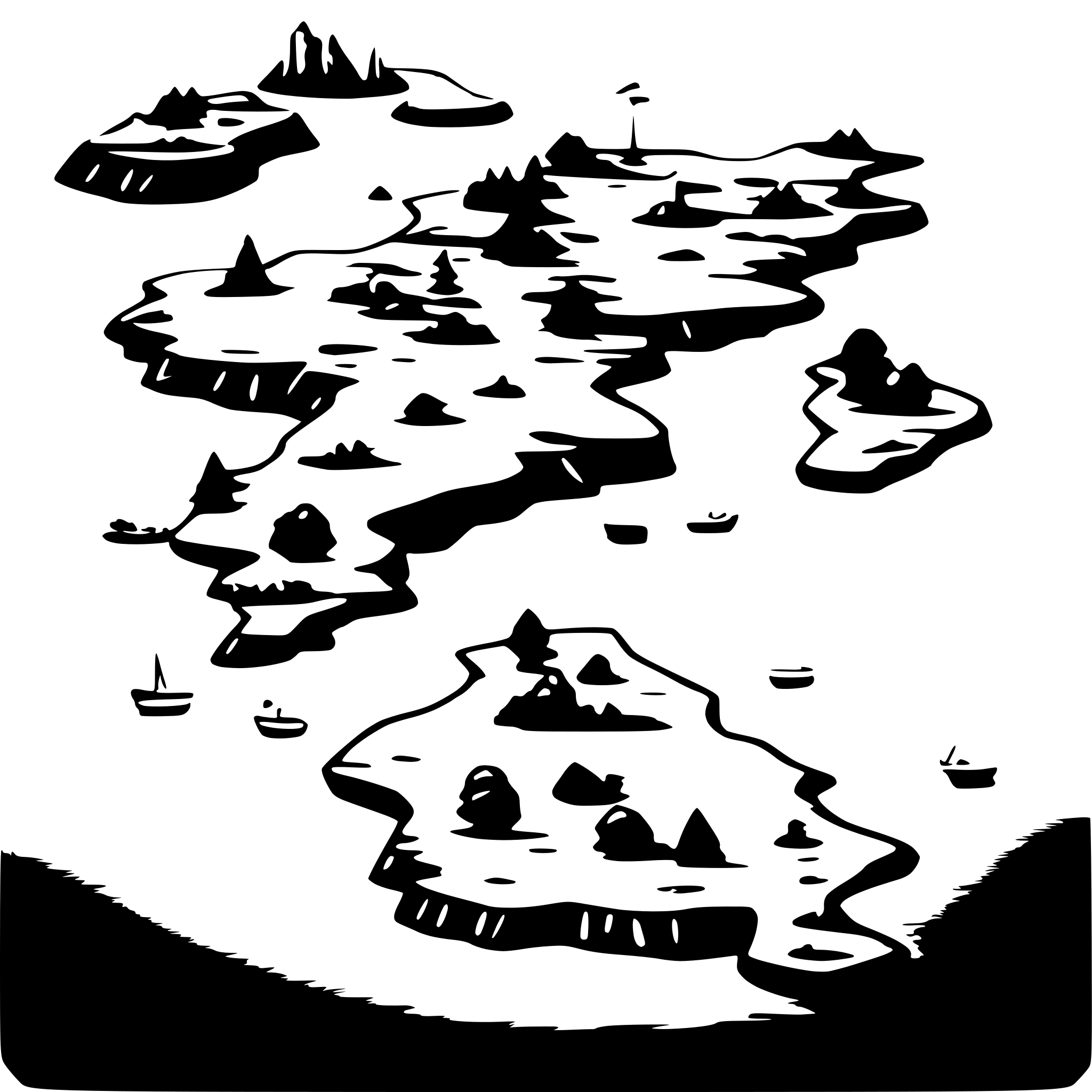 AI-generated SVG of 'Very big map, lot of islands, lot of big lands, in color'