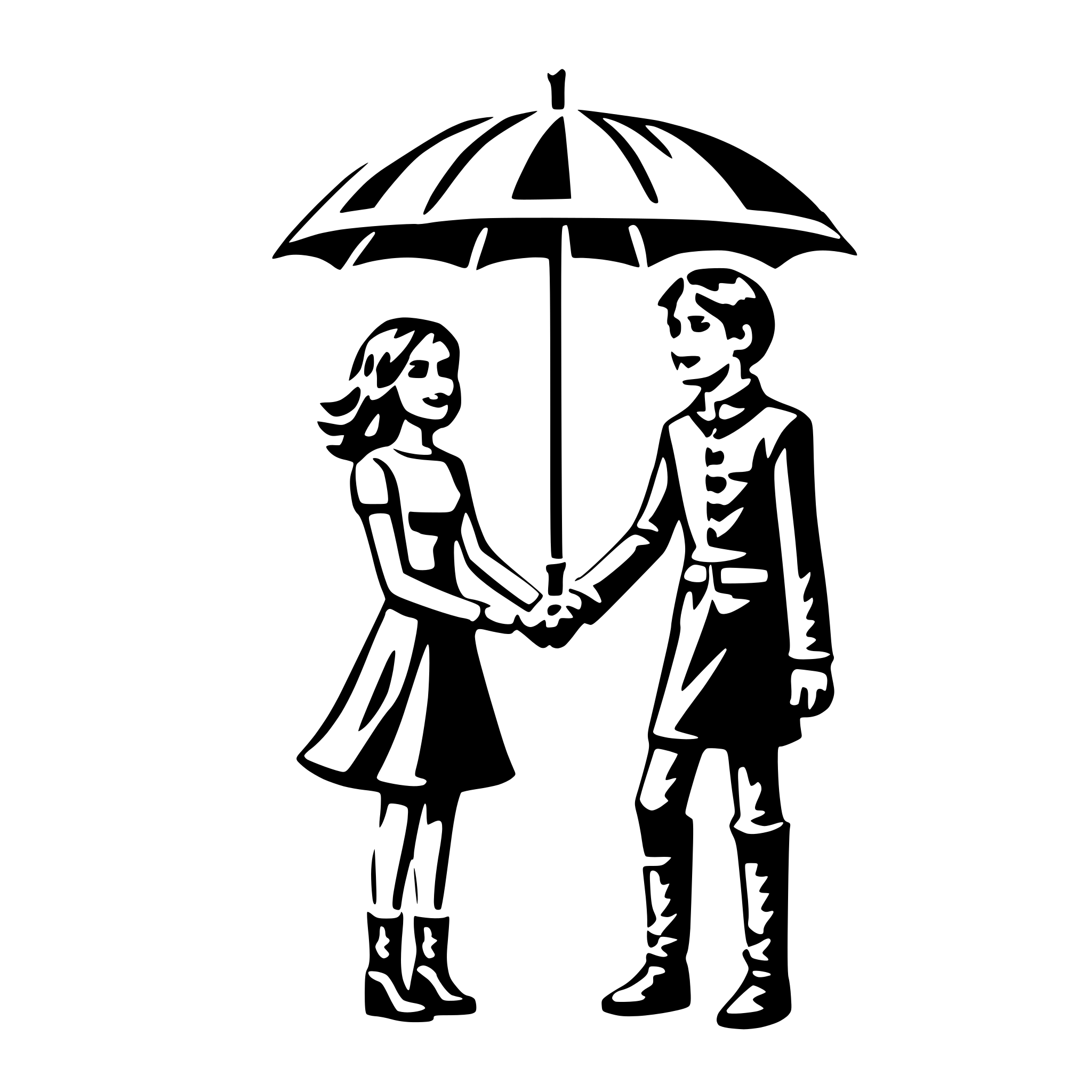 AI-generated SVG of a love in the rain