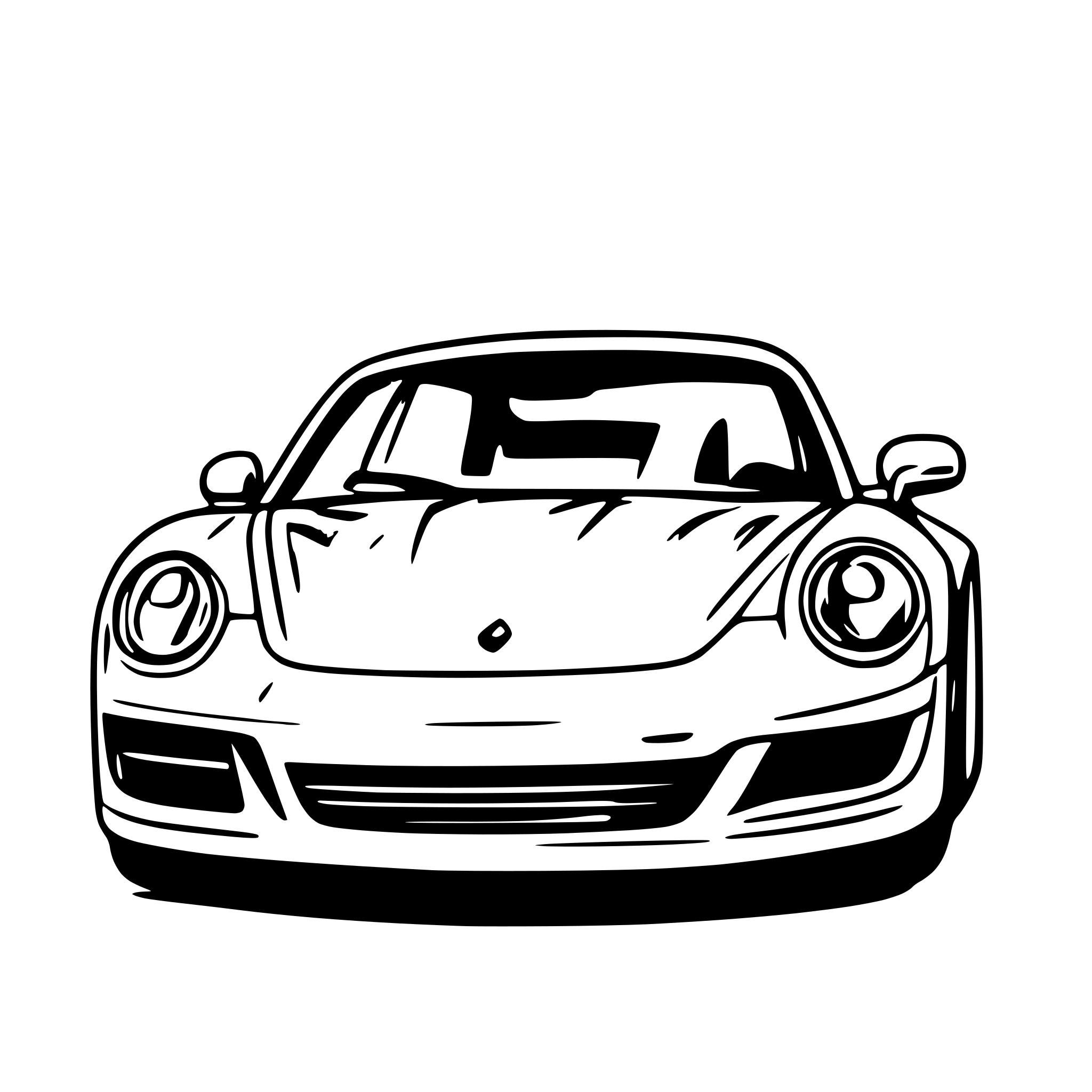 AI-generated SVG of a porche burning out