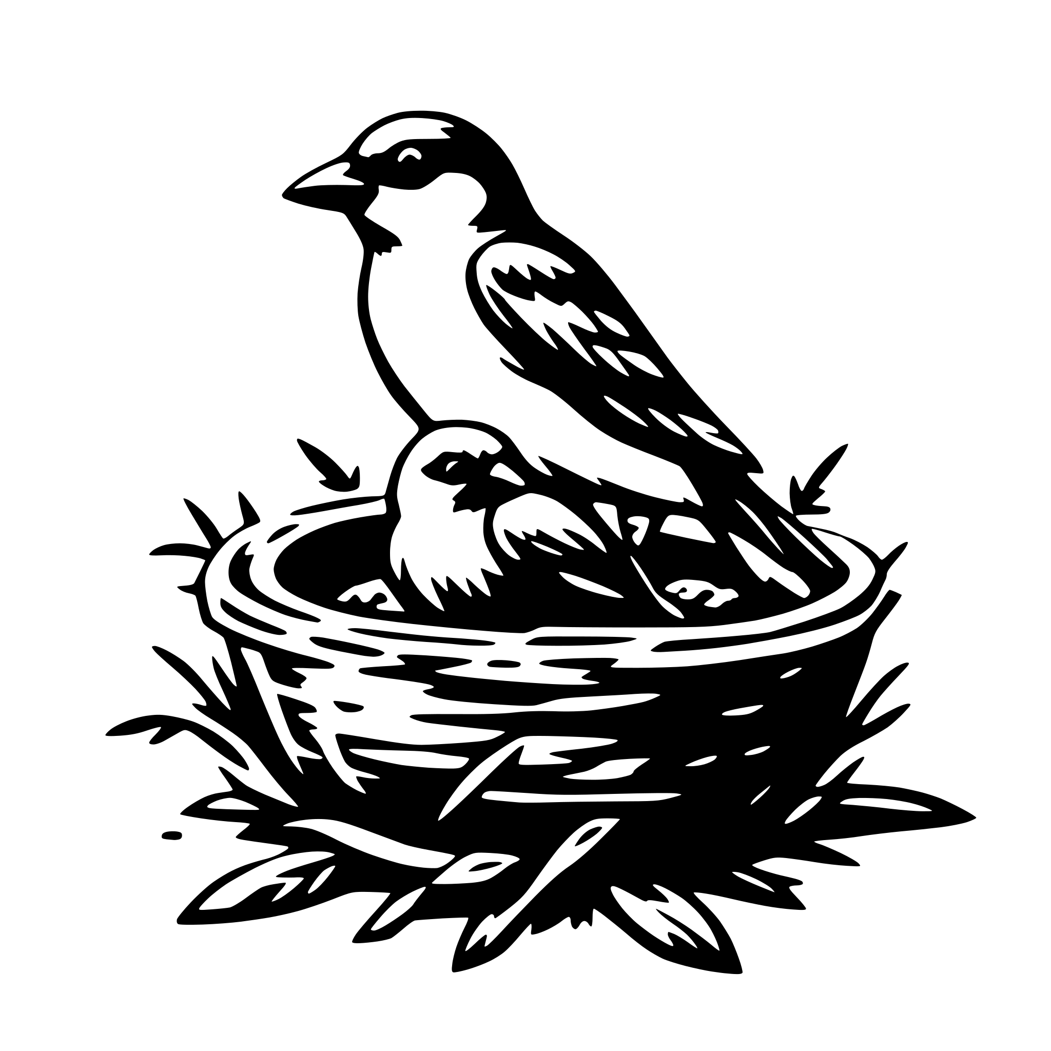 AI-generated SVG of a birds in nest