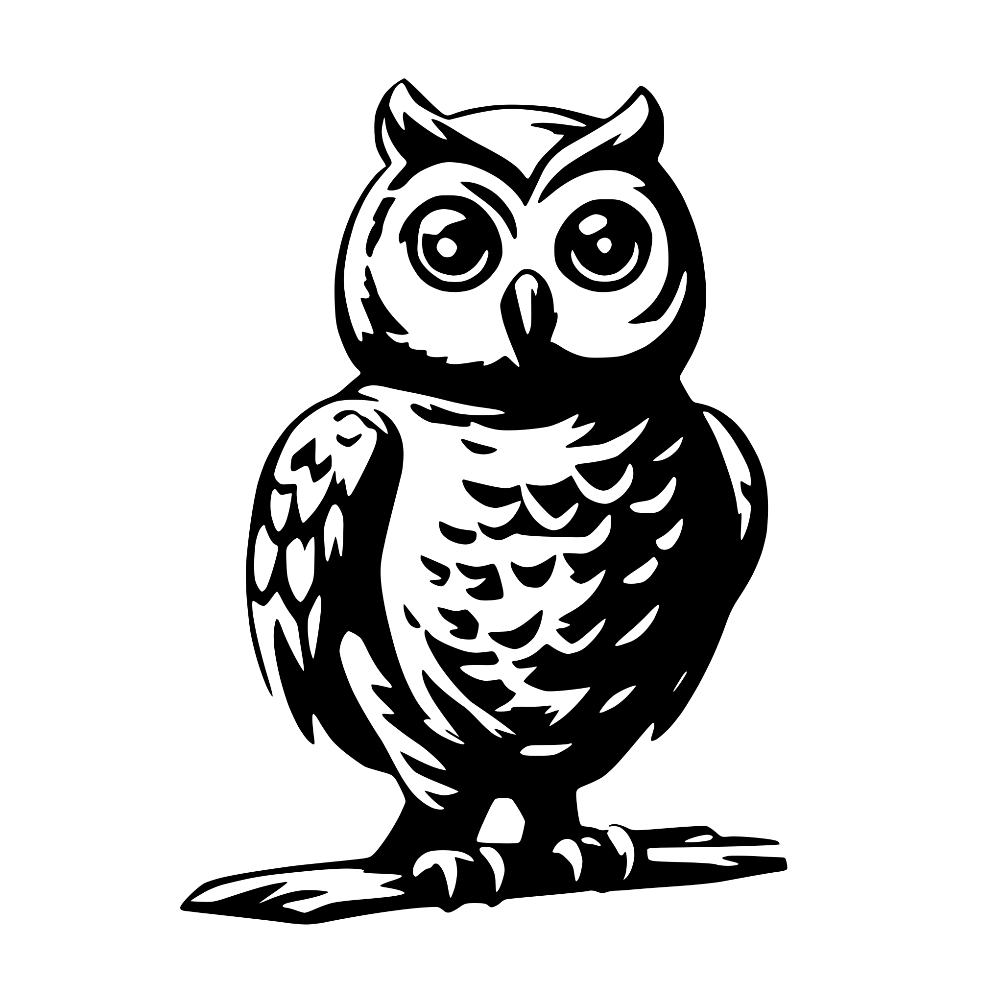 AI-generated SVG of 'owl which codes'