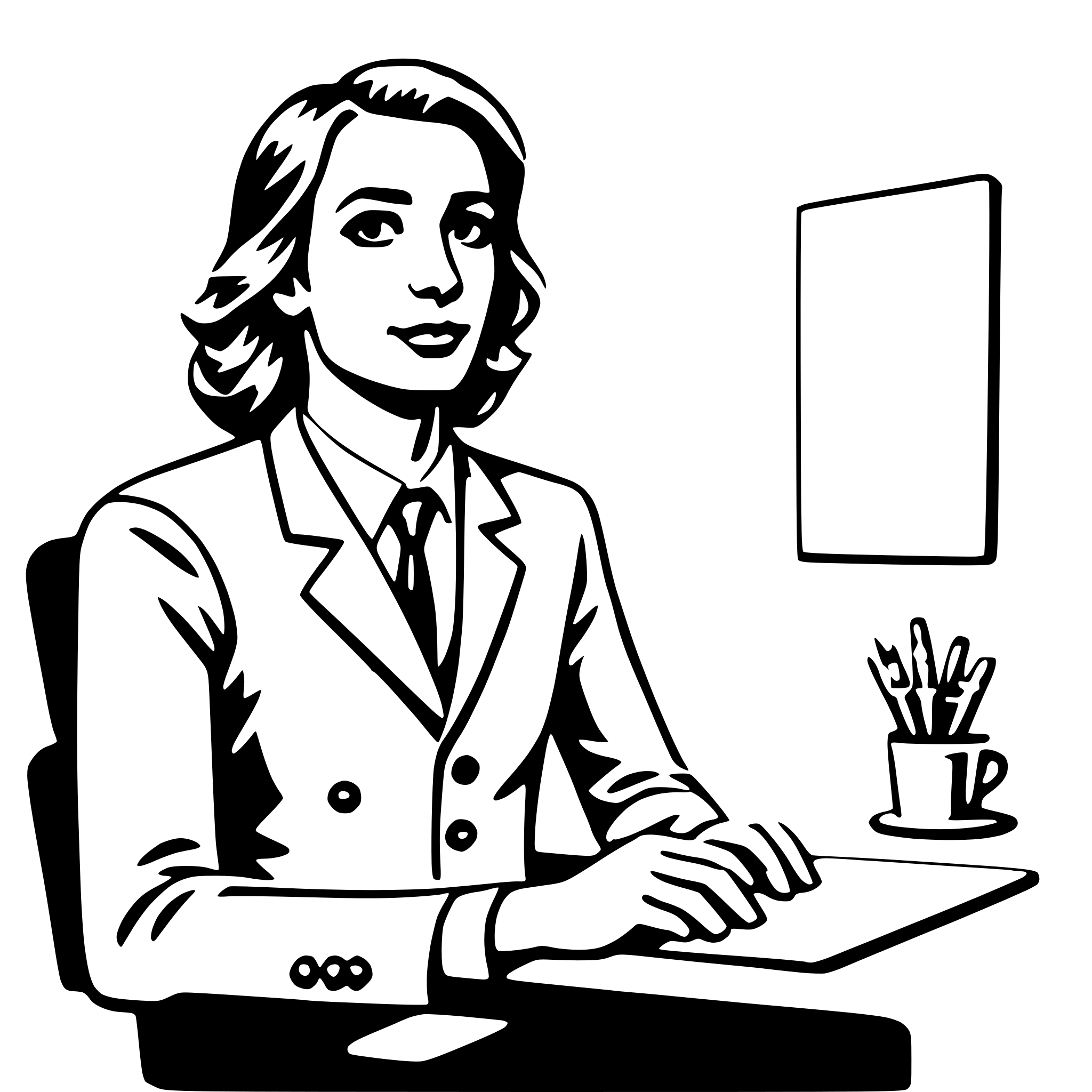 AI-generated SVG of a data analyst