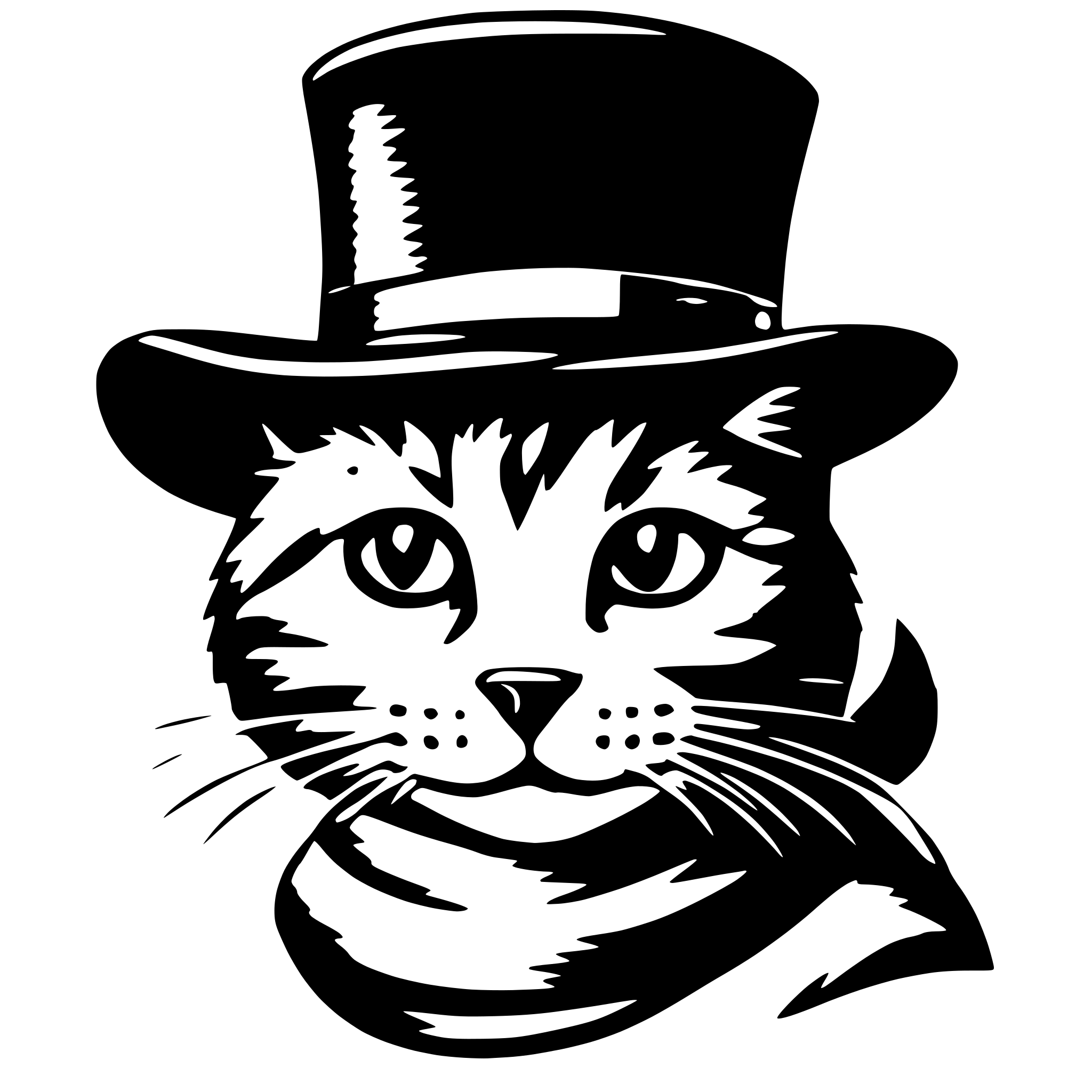 AI-generated SVG of 'a cat with a hat'