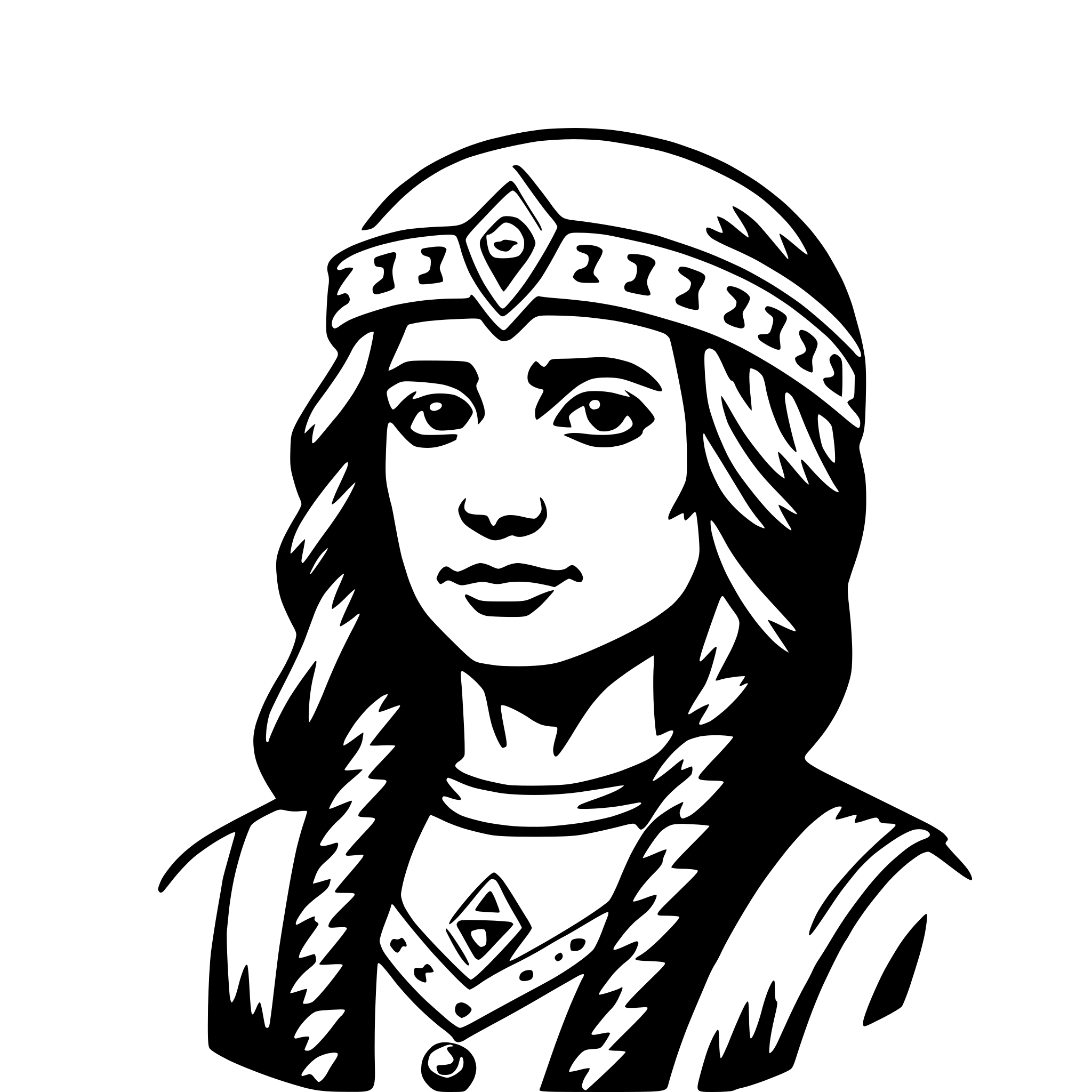 AI-generated SVG of a chalchiuhtlicue