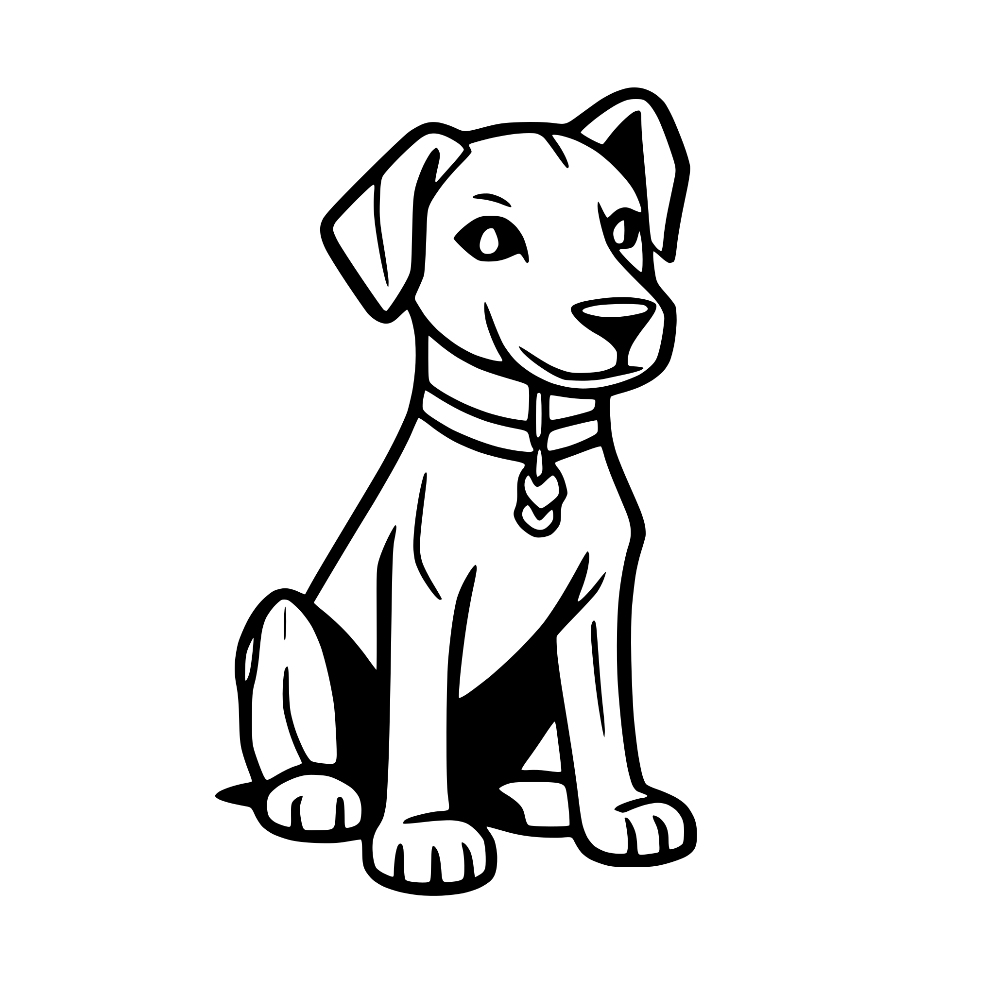 AI-generated SVG of 'bulterier outline dog'