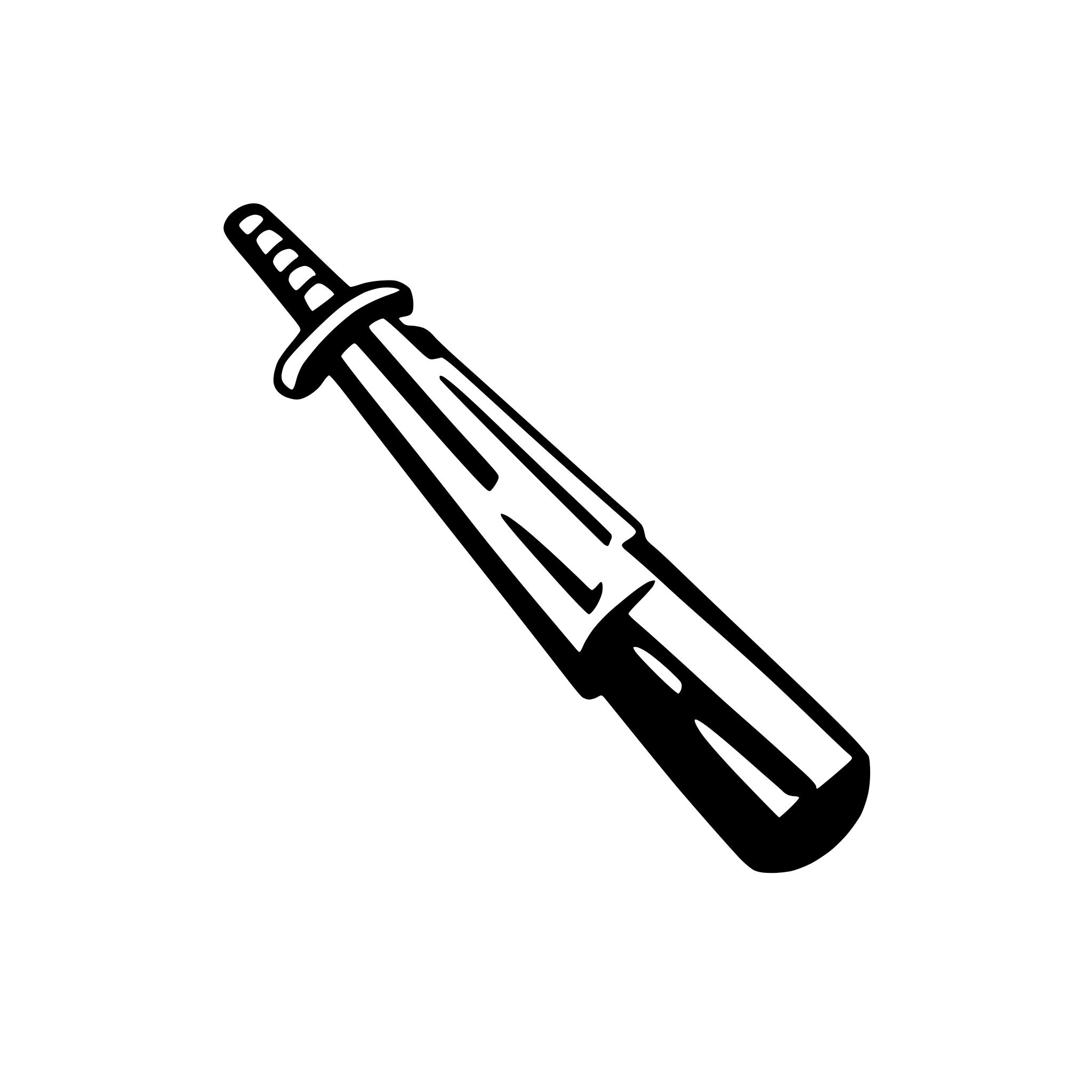 AI-generated SVG of a icon of samurai katana, clean patterns