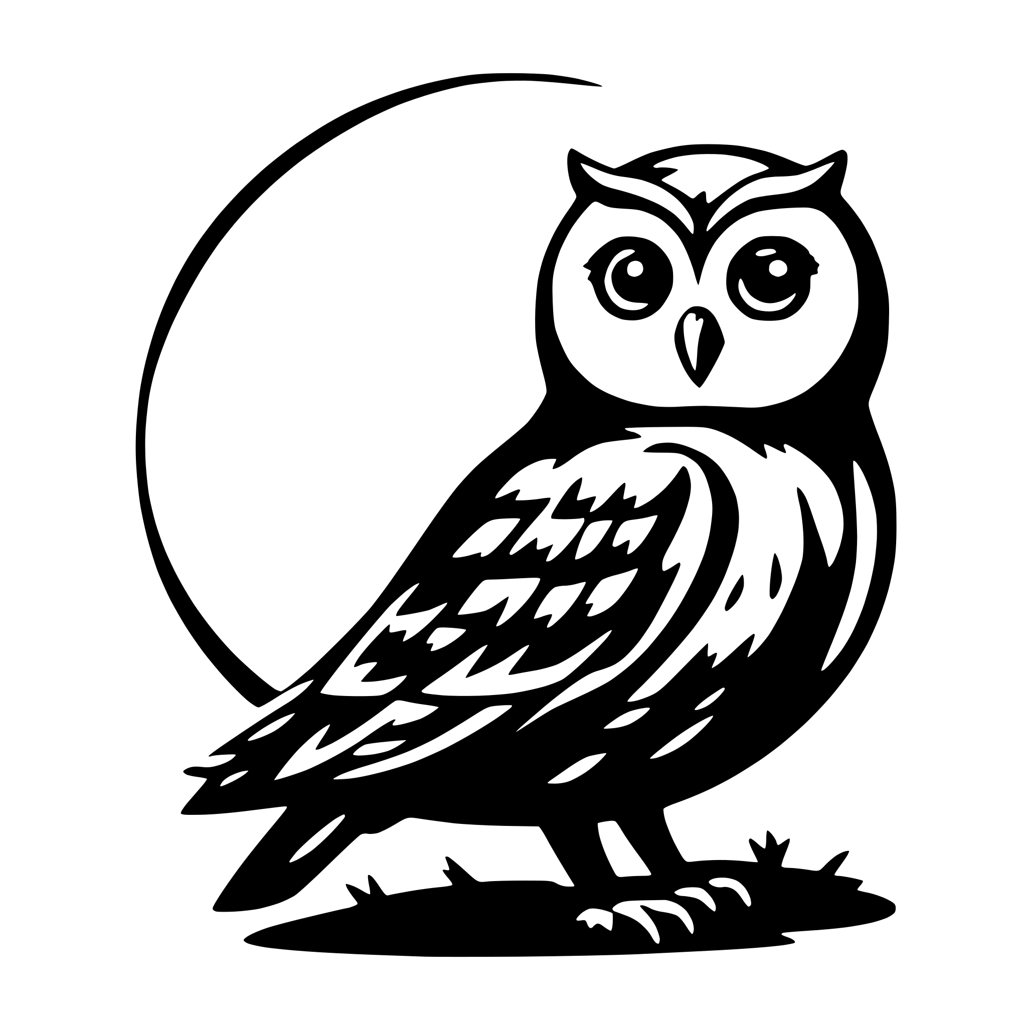 AI-generated SVG of 'owl and moon'