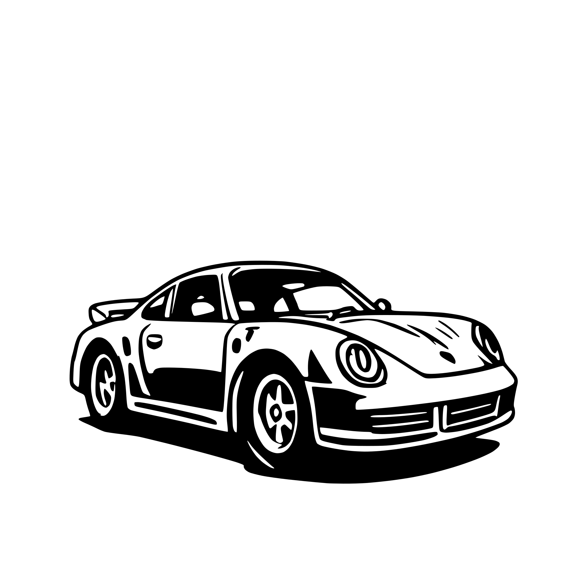 AI-generated SVG of 'porche burning out'