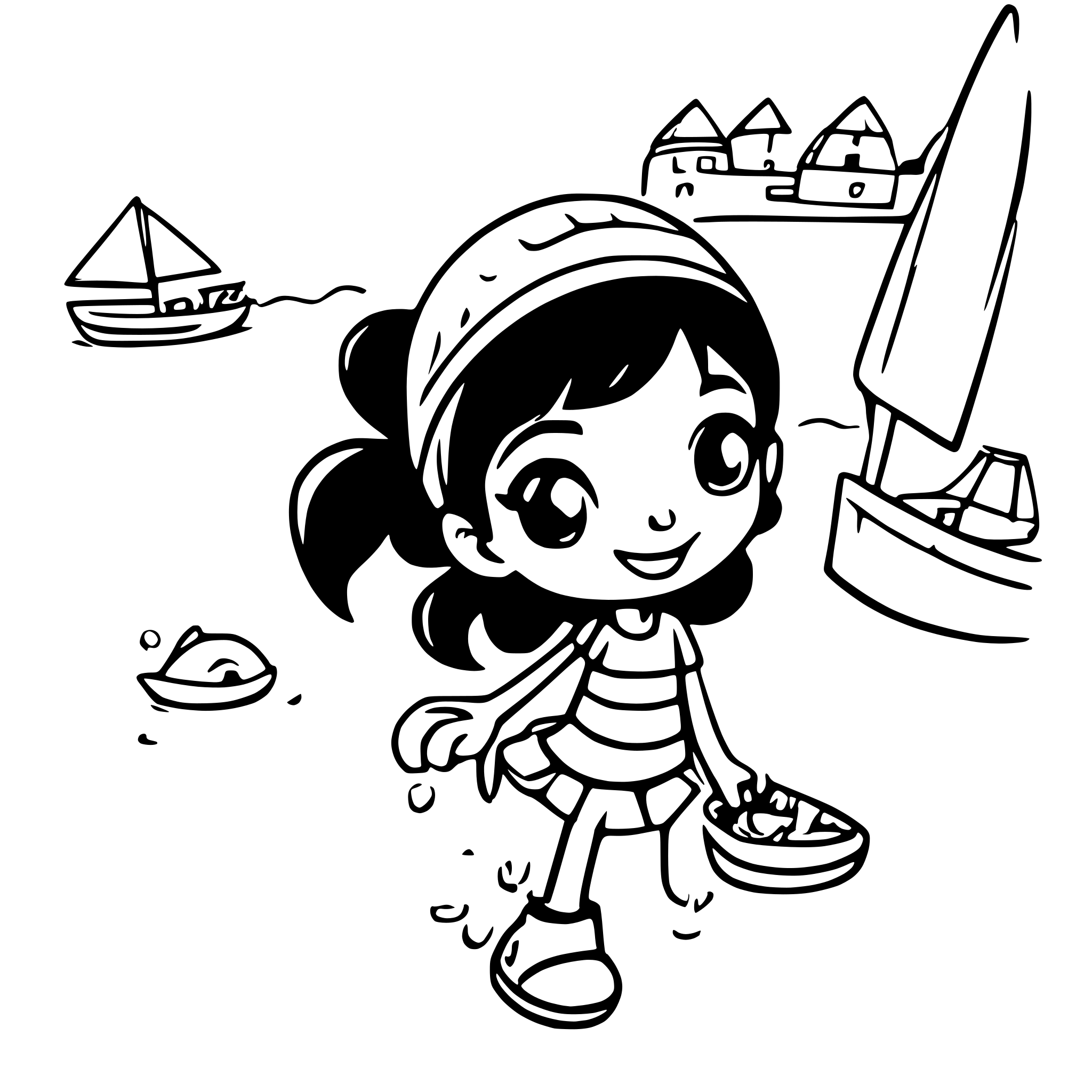 AI-generated SVG of a Título do Livro: Foquinha Lili Estilo: Infantil / Cartoon Formato: 15 páginas (1 capa + 14 de conteúdo)  Capa Texto: Foquinha Lili Uma aventura no fundo do mar!  Imagem: Foquinha Lili sorridente, com um laço rosa na cabeça, nadando entre peixinhos coloridos, estrelas-do-mar e bolhas.  Página 1 Texto: No fundo do oceano, morava uma focazinha fofa e curiosa chamada Lili.  Imagem: Lili nadando perto de uma concha, com olhos brilhando de curiosidade.  Página 2 Texto: Lili adorava explorar os recifes