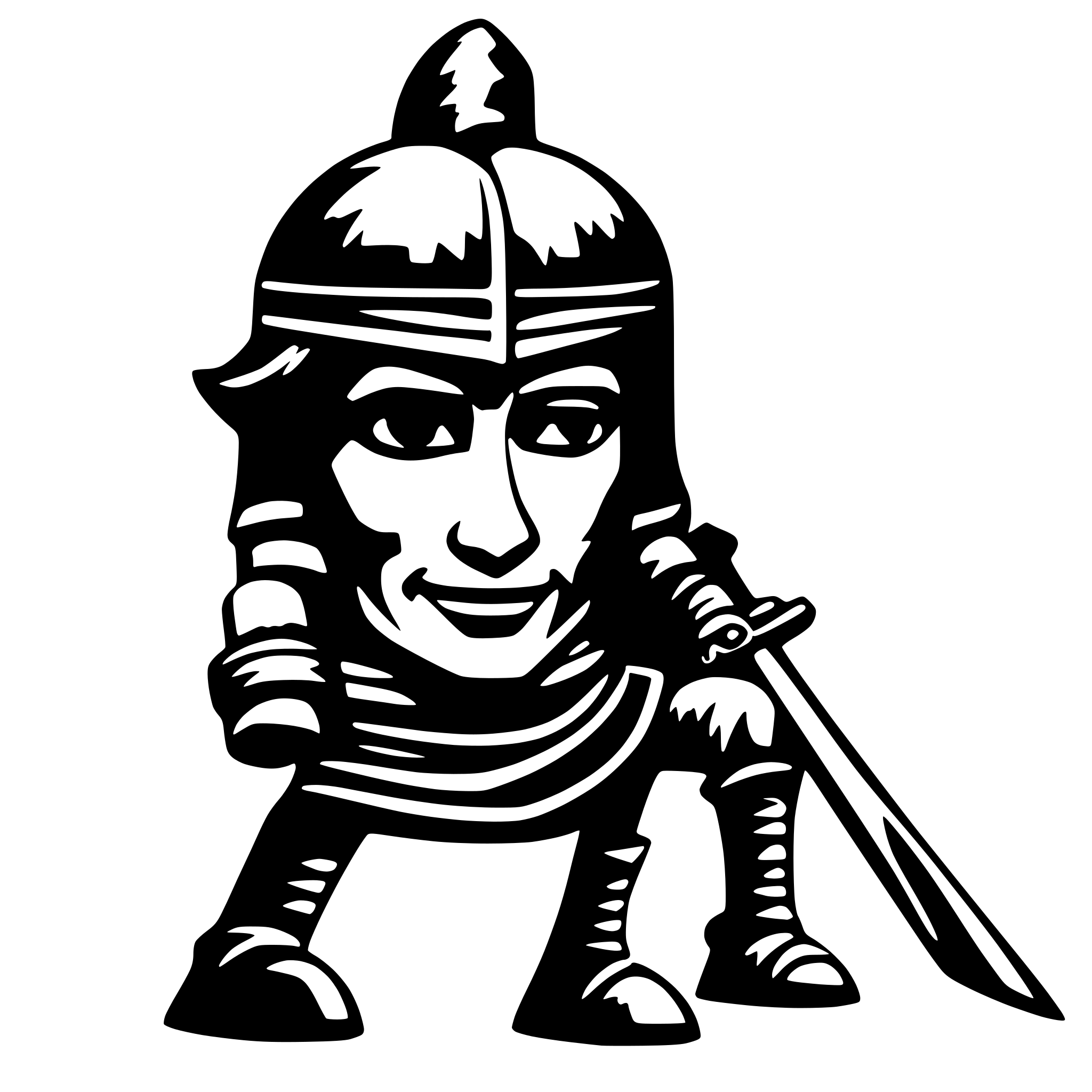 AI-generated SVG of 'cnc samurai'
