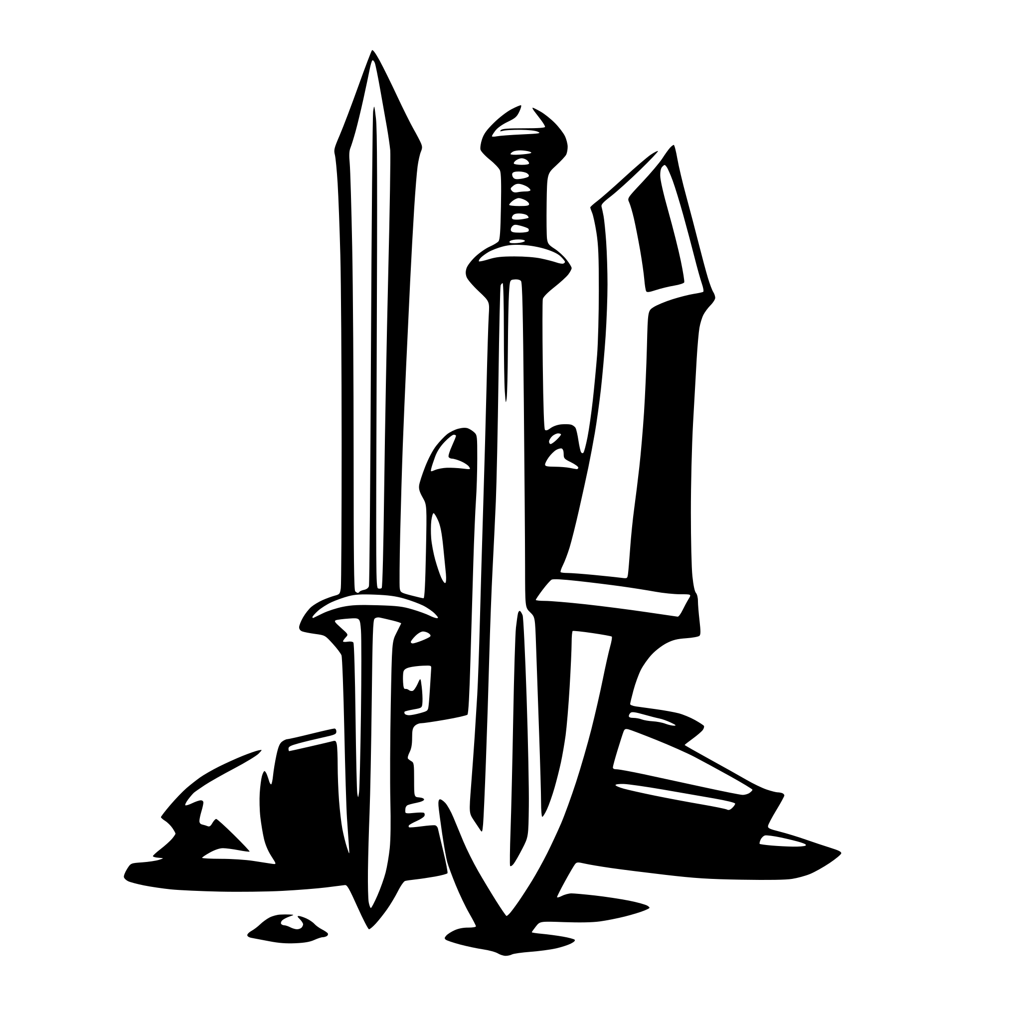 AI-generated SVG of a a warhammer weapons