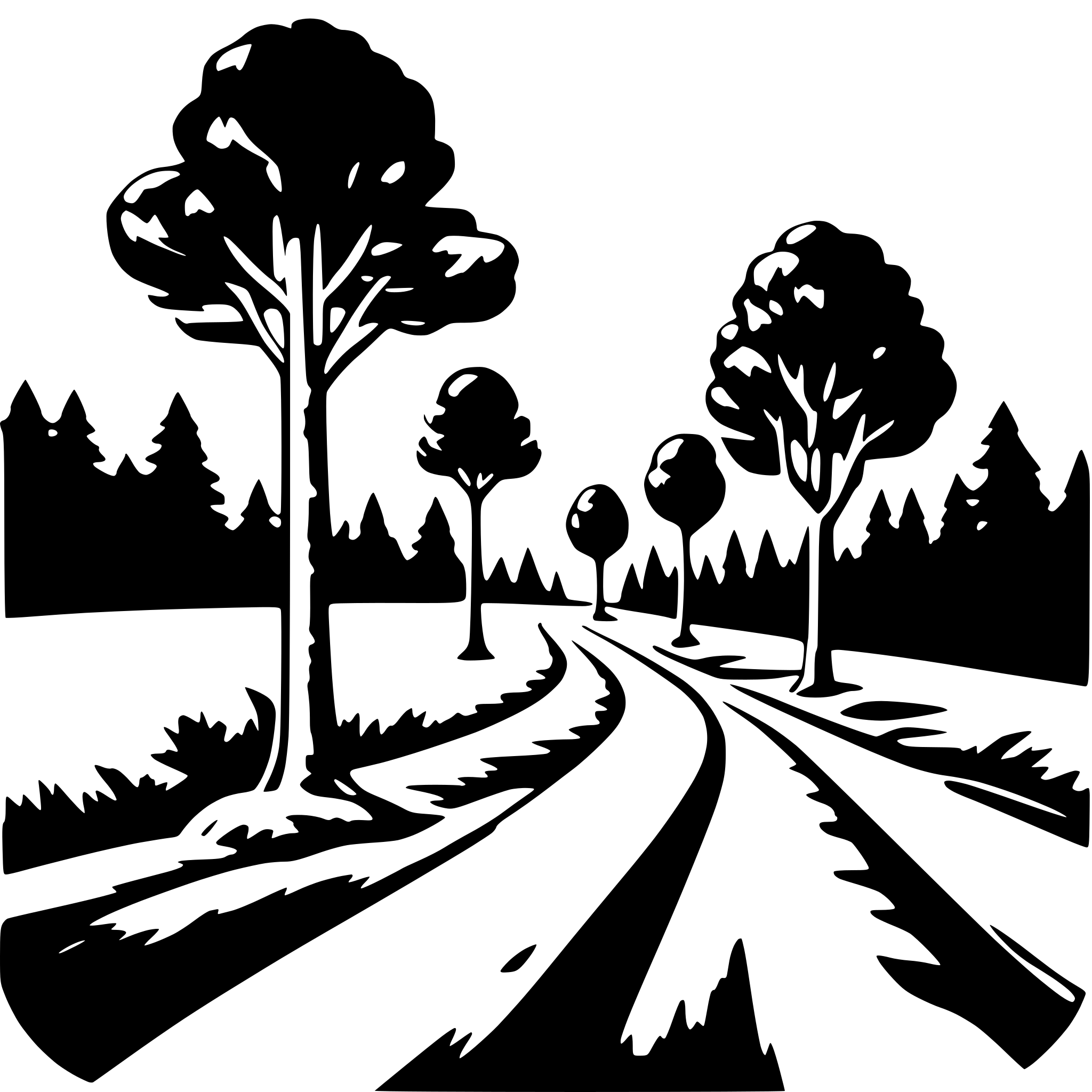 AI-generated SVG of 'a treeline'
