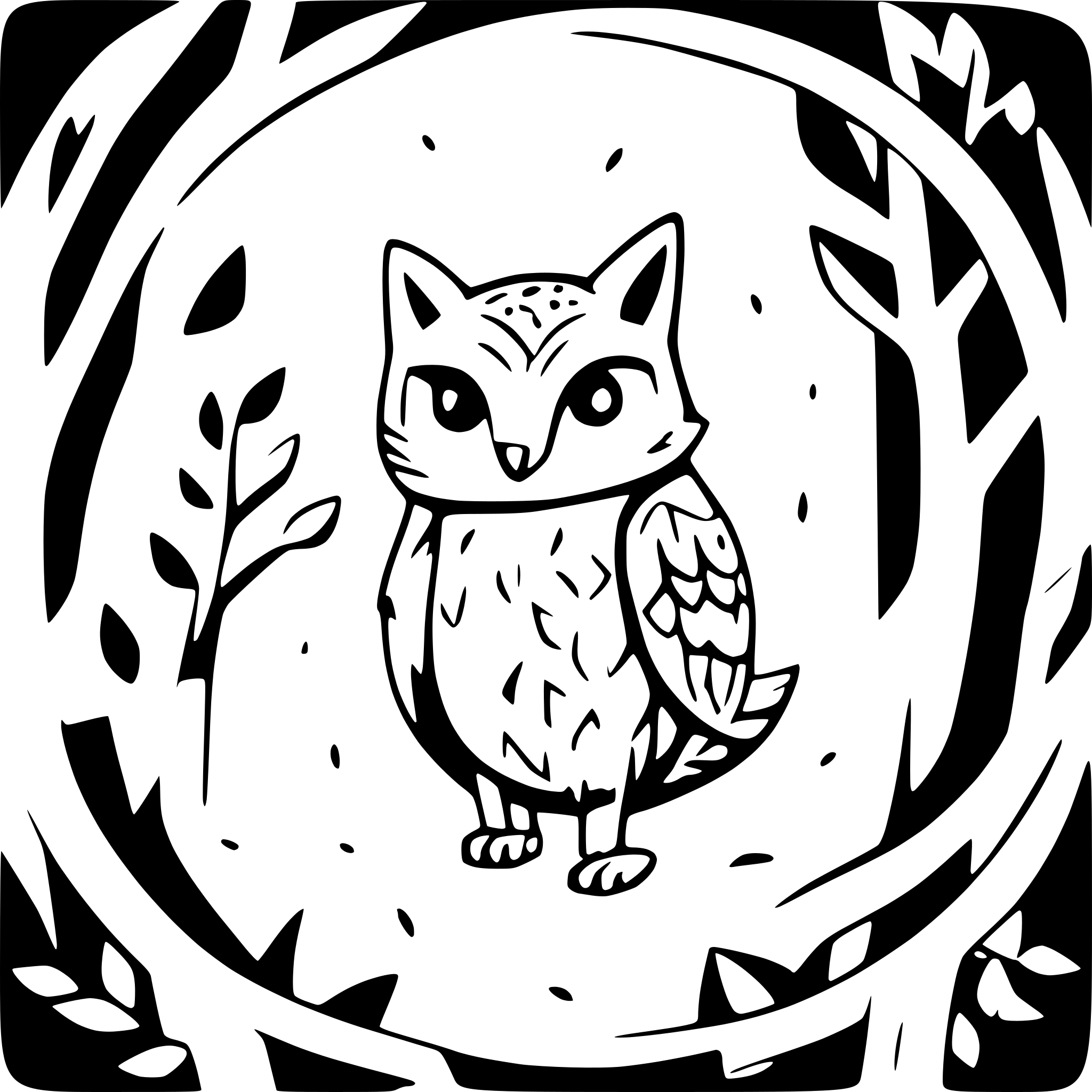AI-generated SVG of a An owl, a mouse and a fox in a winter forest AI-generated SVG of a An owl, a mouse and a fox in a winter forest