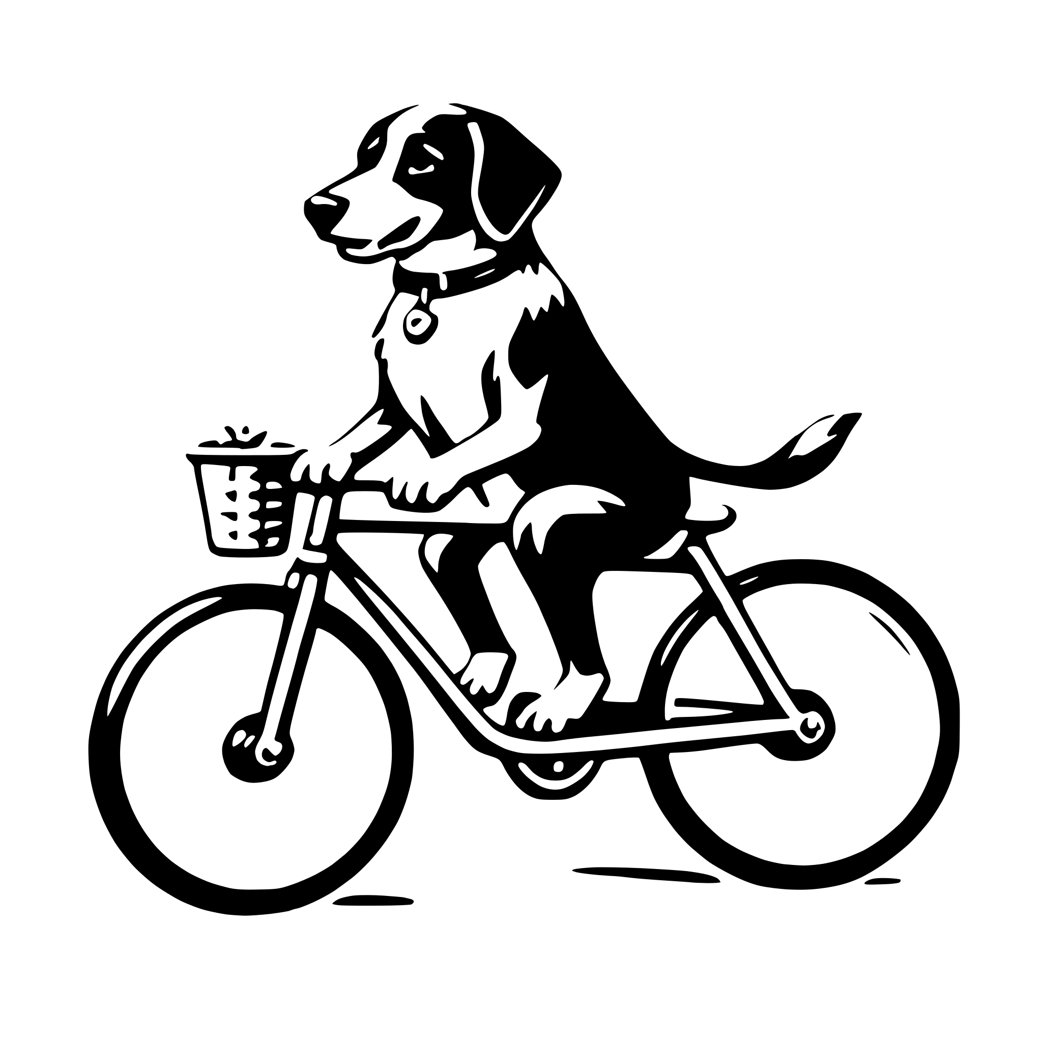 AI-generated SVG of a dog on bicycle