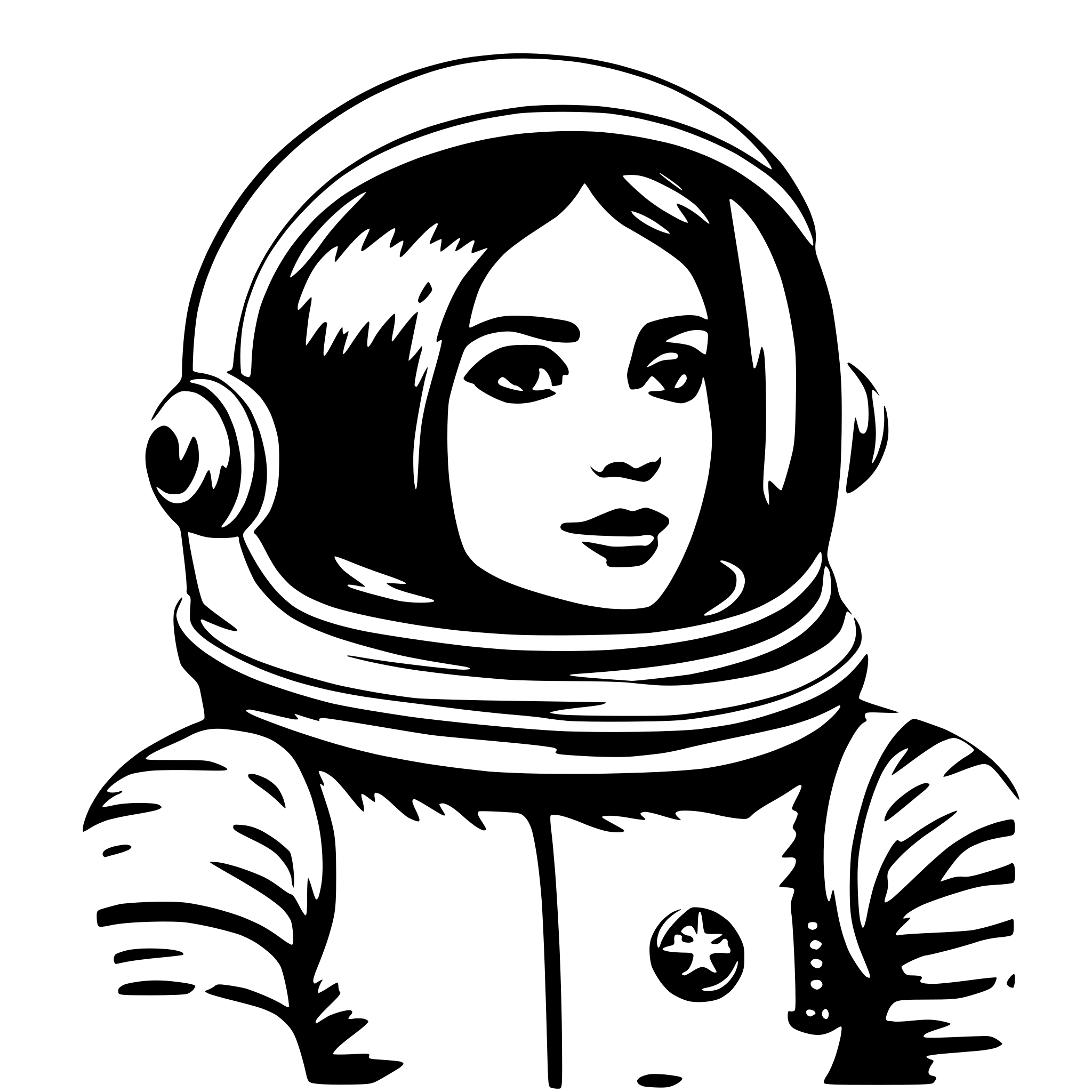 AI-generated SVG of 'female cosmonaut'