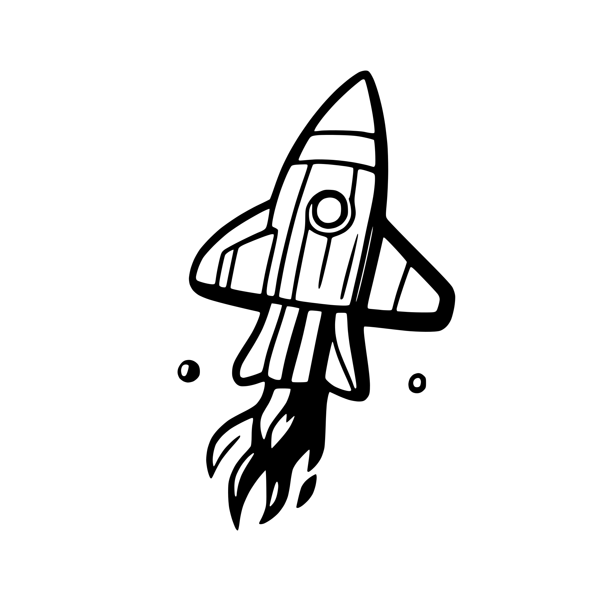AI-generated SVG of 'rocket flying'