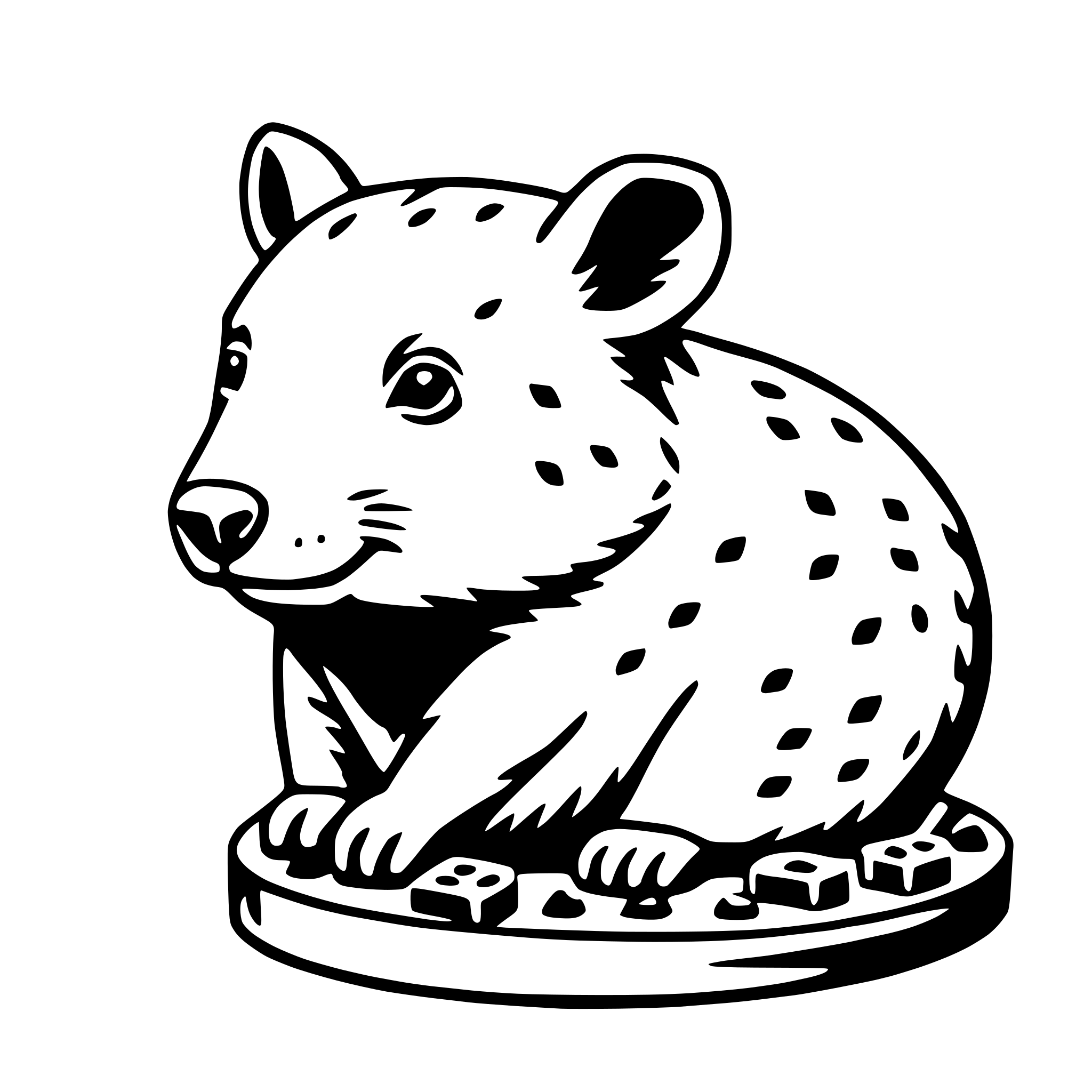 AI-generated SVG of a wombat with waffle