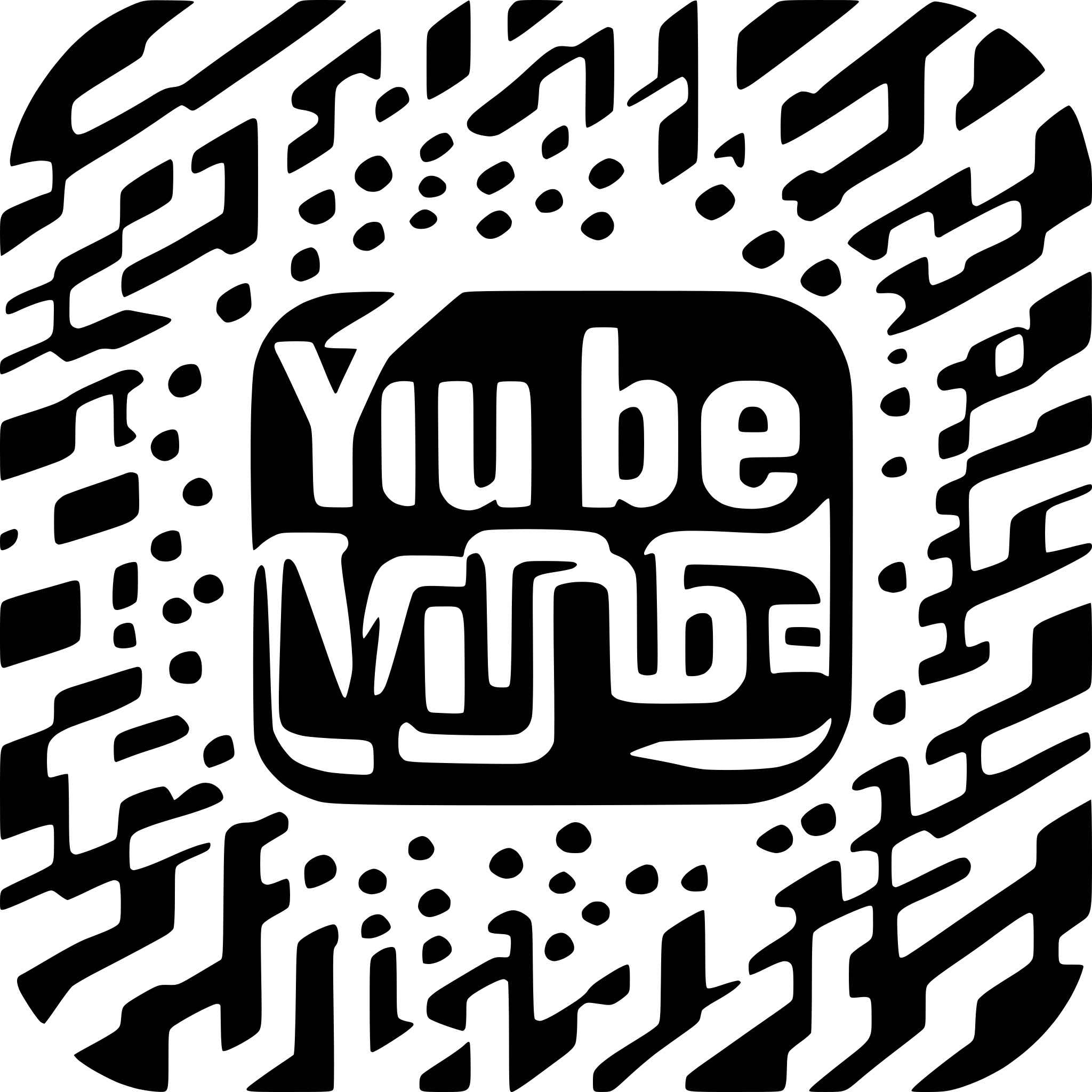 AI-generated SVG of 'youtube logo with fun pattern'