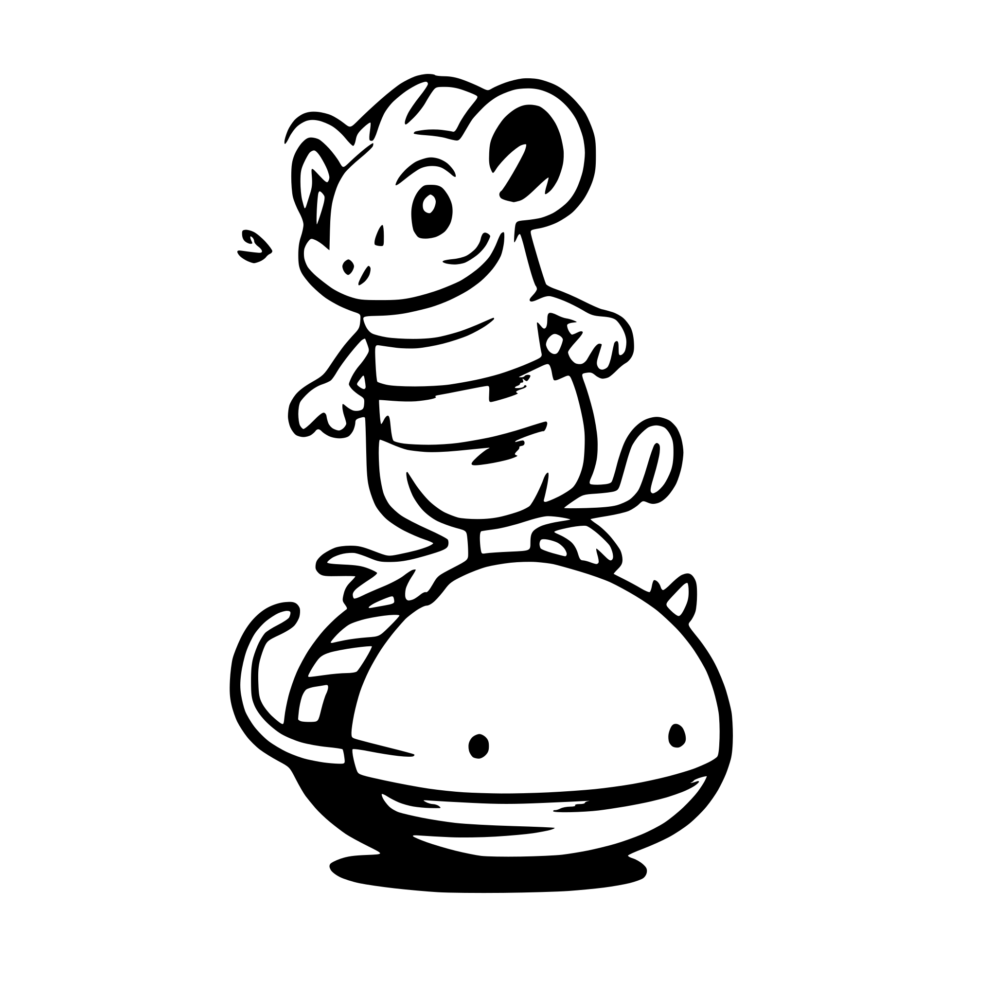 AI-generated SVG of 'a mouse jumping on frog'