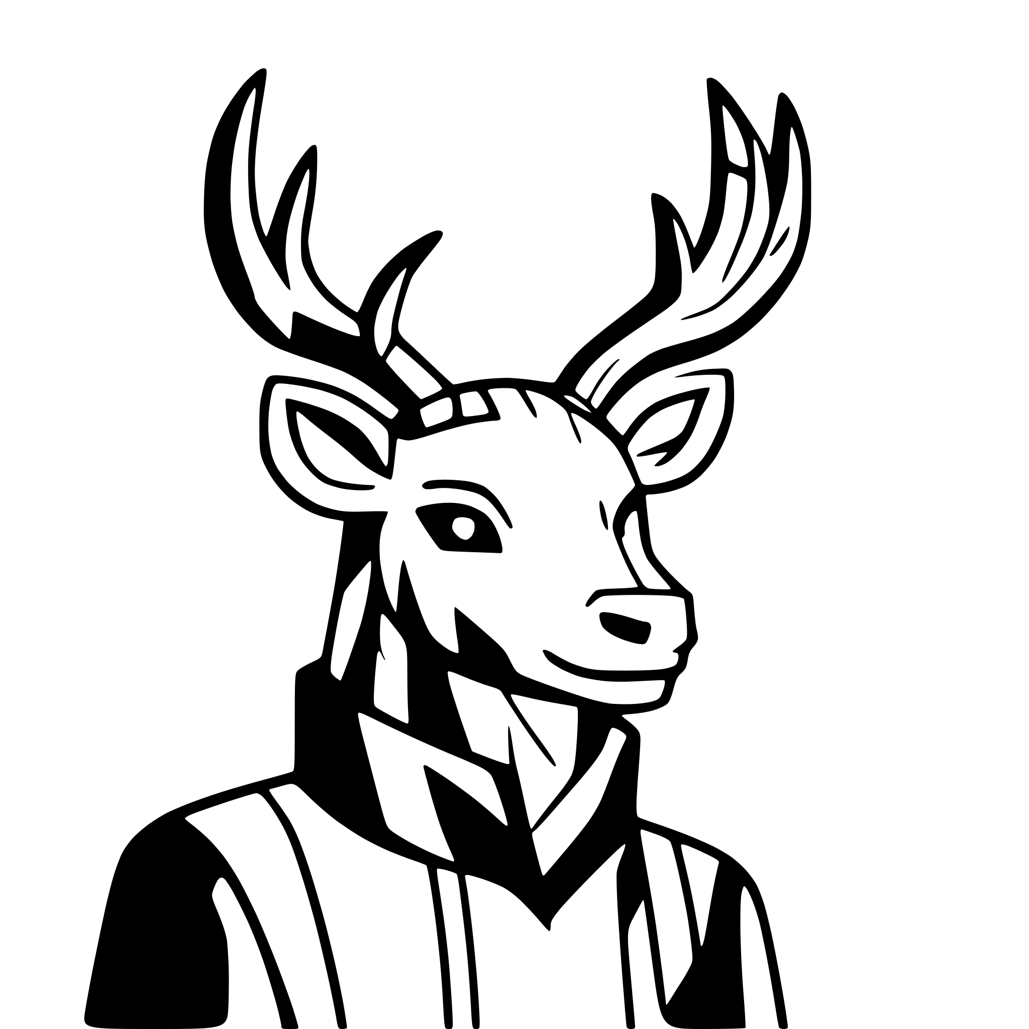 AI-generated SVG of a bearded deer with big antlers
