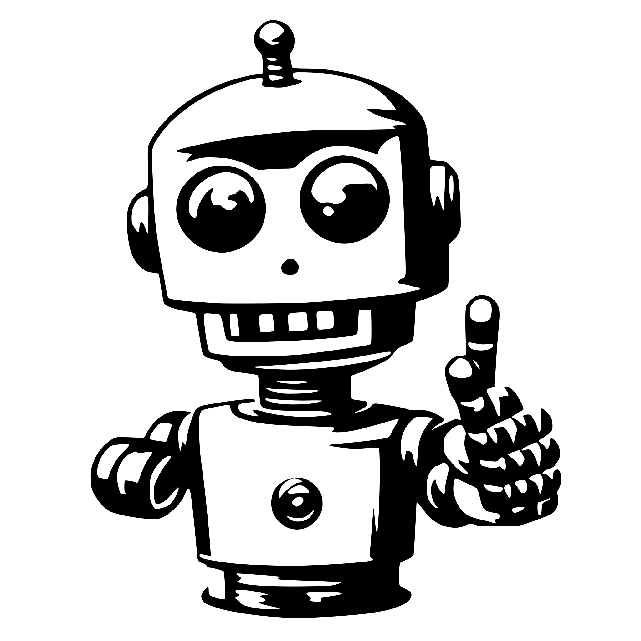 AI-generated SVG of a robot saying hi