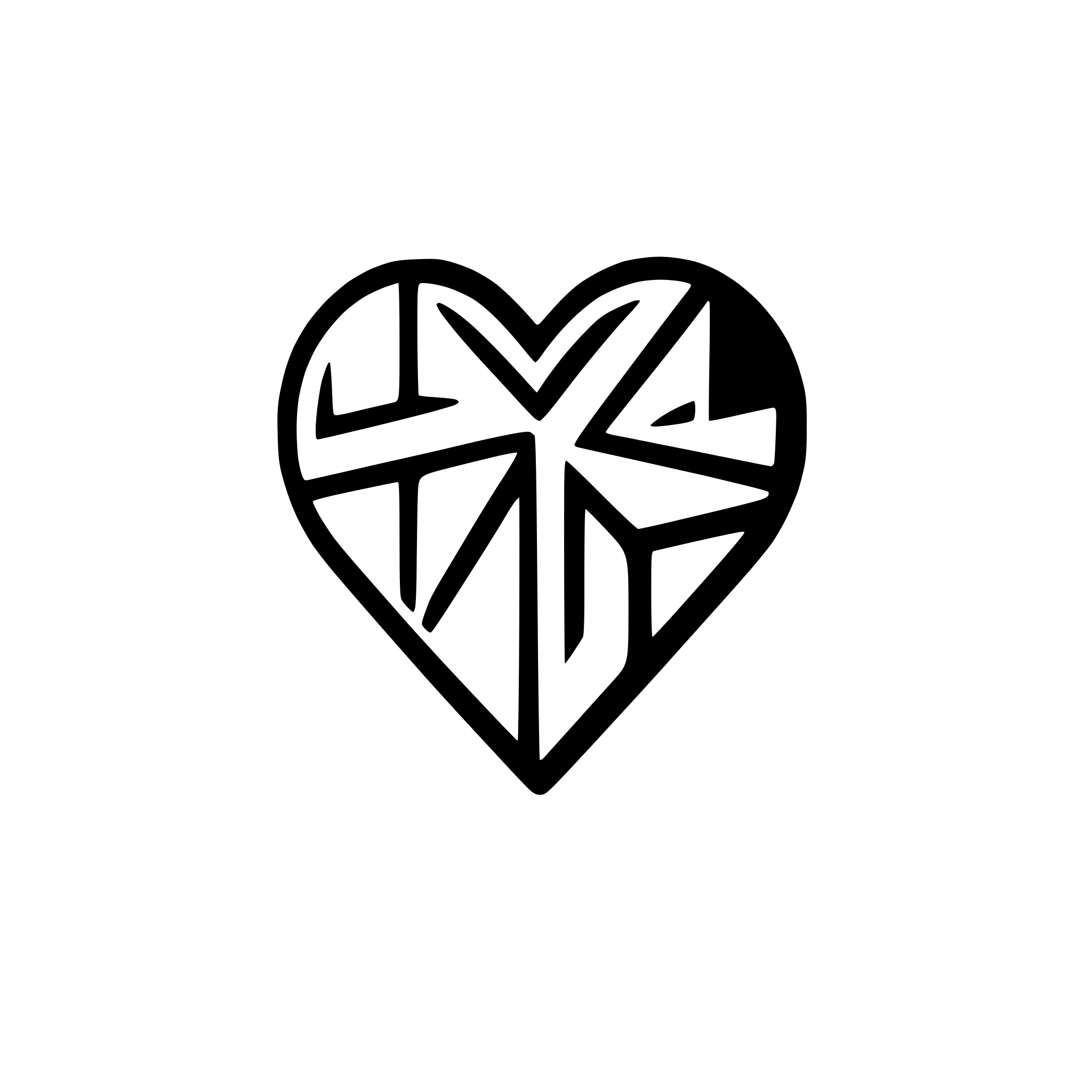 AI-generated SVG of 'geometric heart with intersecting lines'