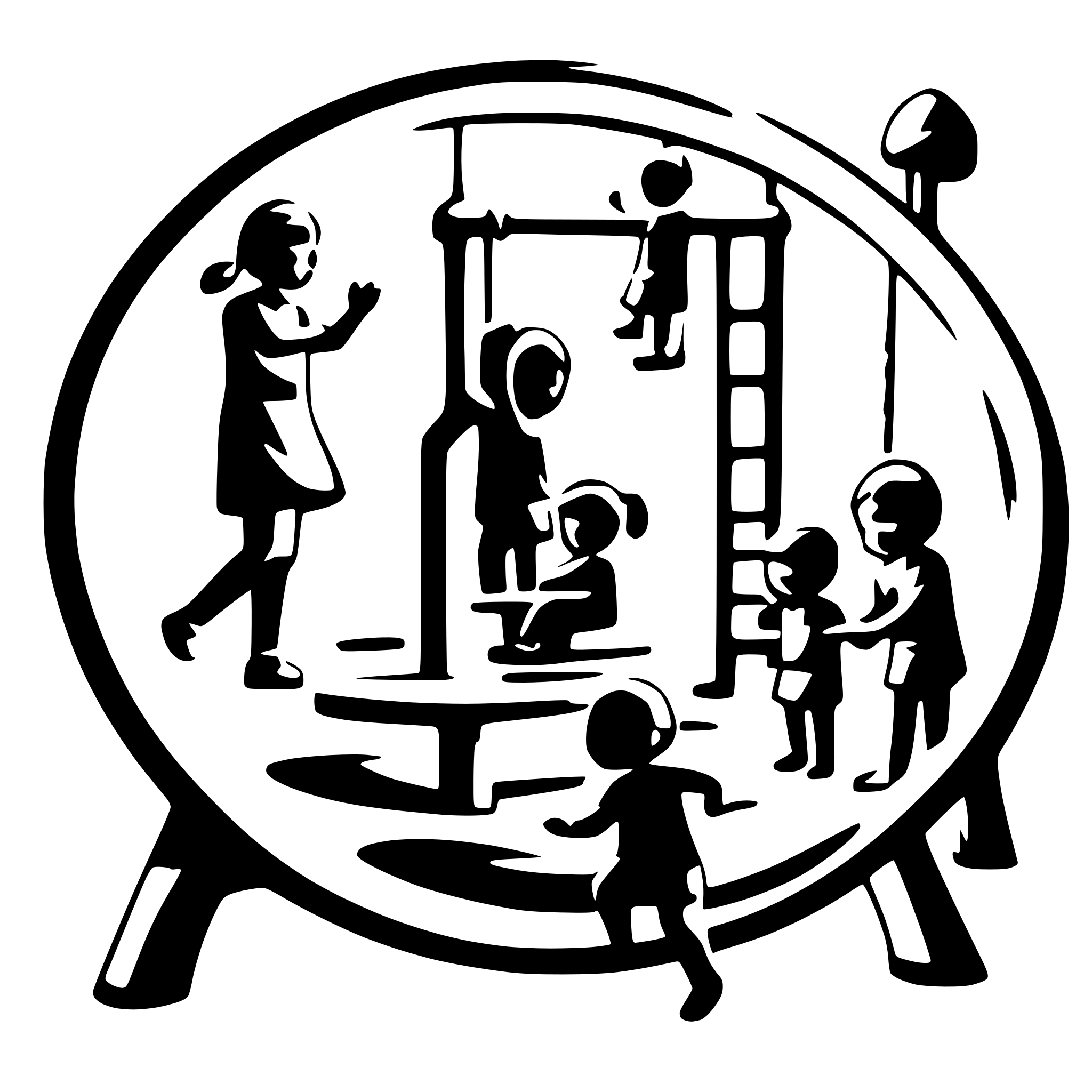 AI-generated SVG of a 10 children playing on a playground