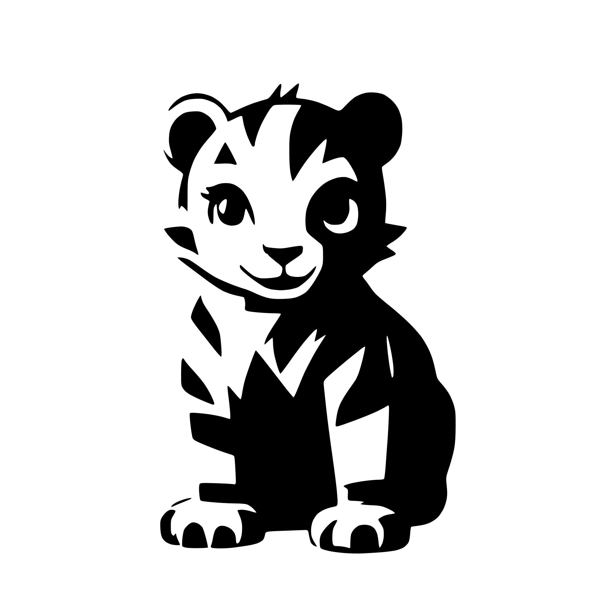 AI-generated SVG of a baby tiger