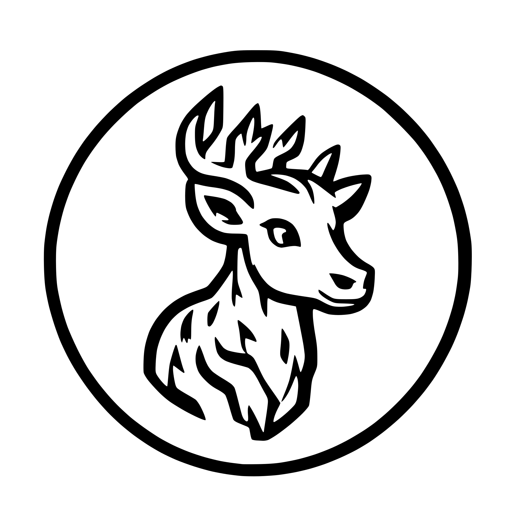 AI-generated SVG of 'blue kirin deer circular'