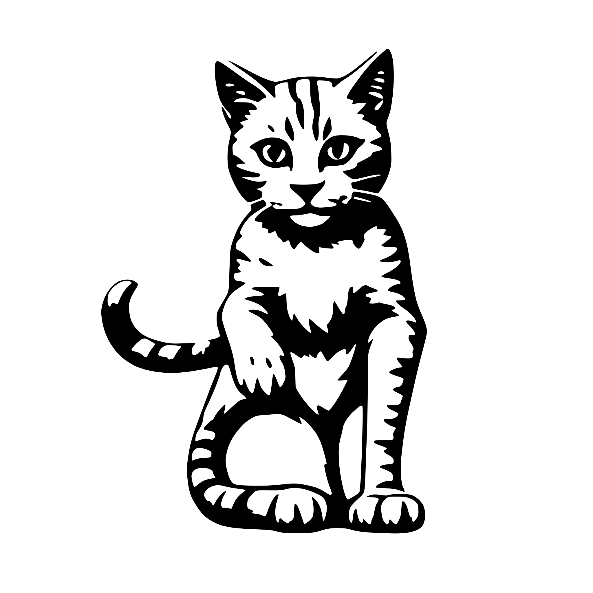 AI-generated SVG of 'a wireframe playful cat'