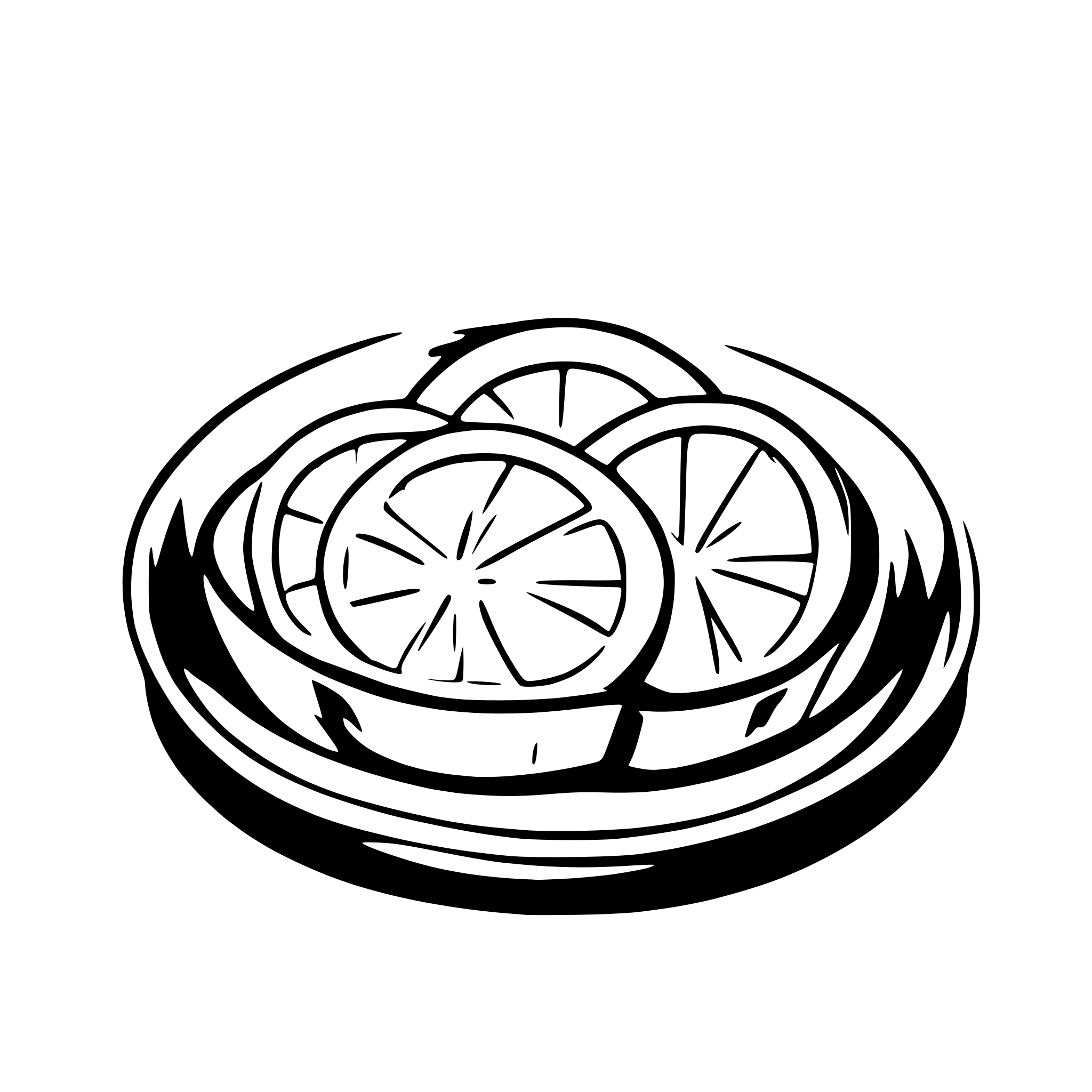 AI-generated SVG of a a bowl of thin lemon slices in a circle