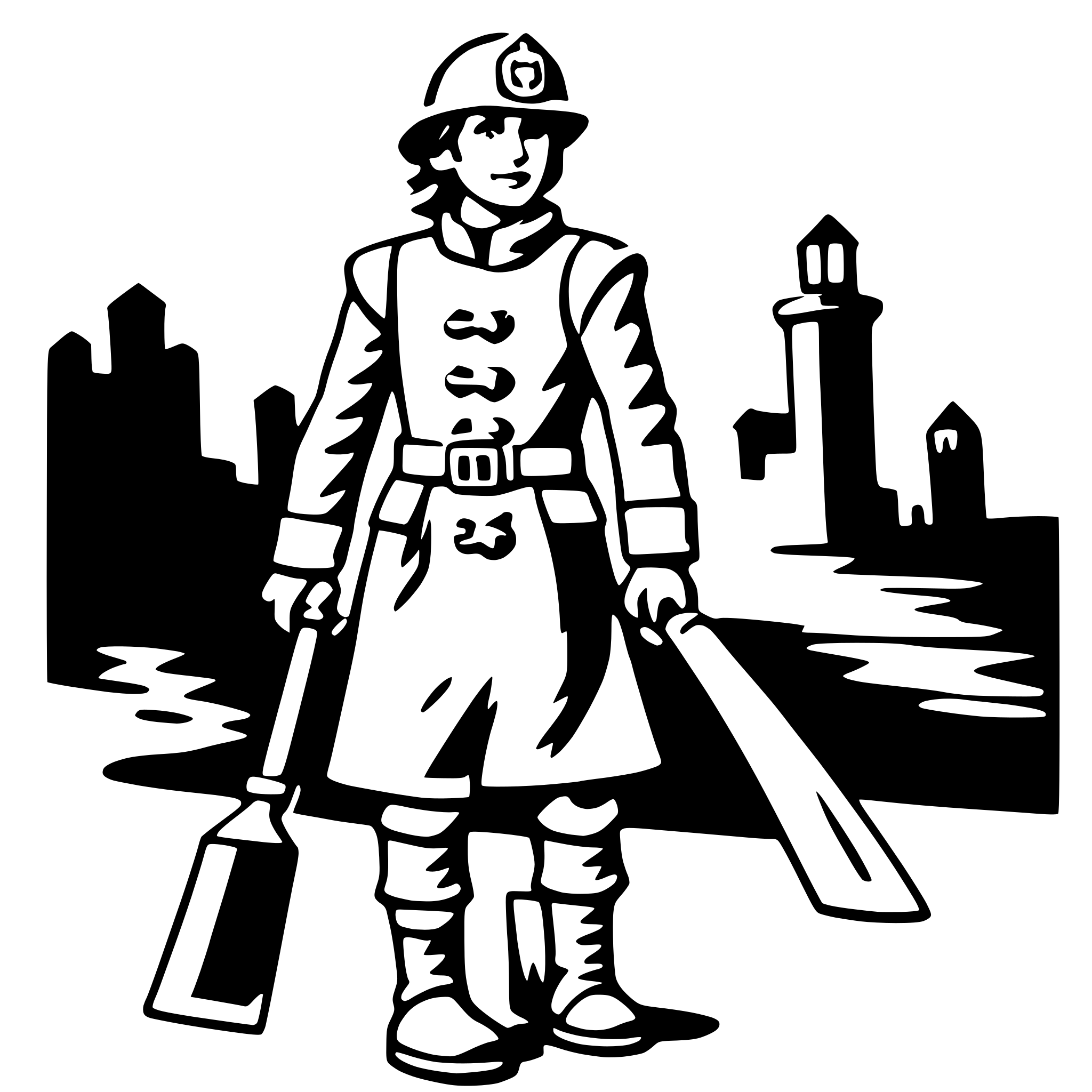 AI-generated SVG of a firefighter