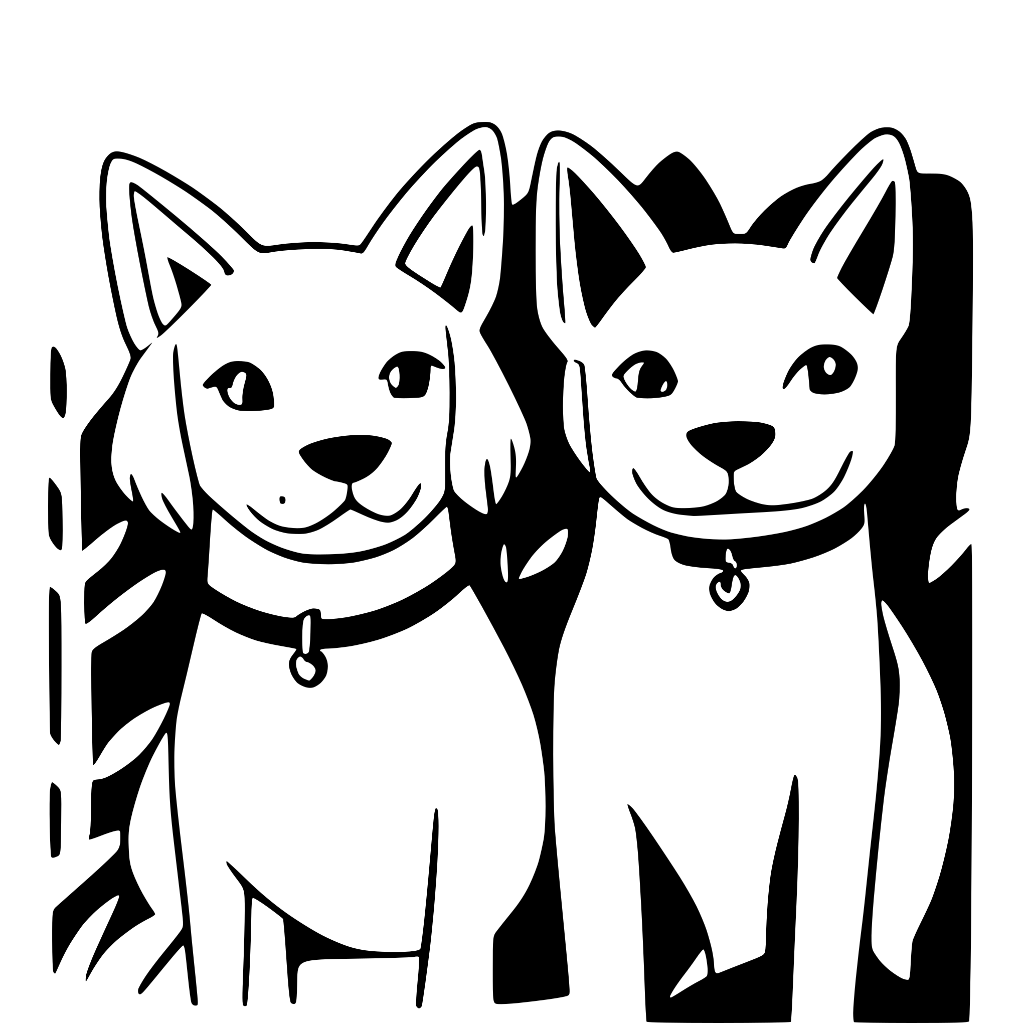 AI-generated SVG of 'trace the two dogs'