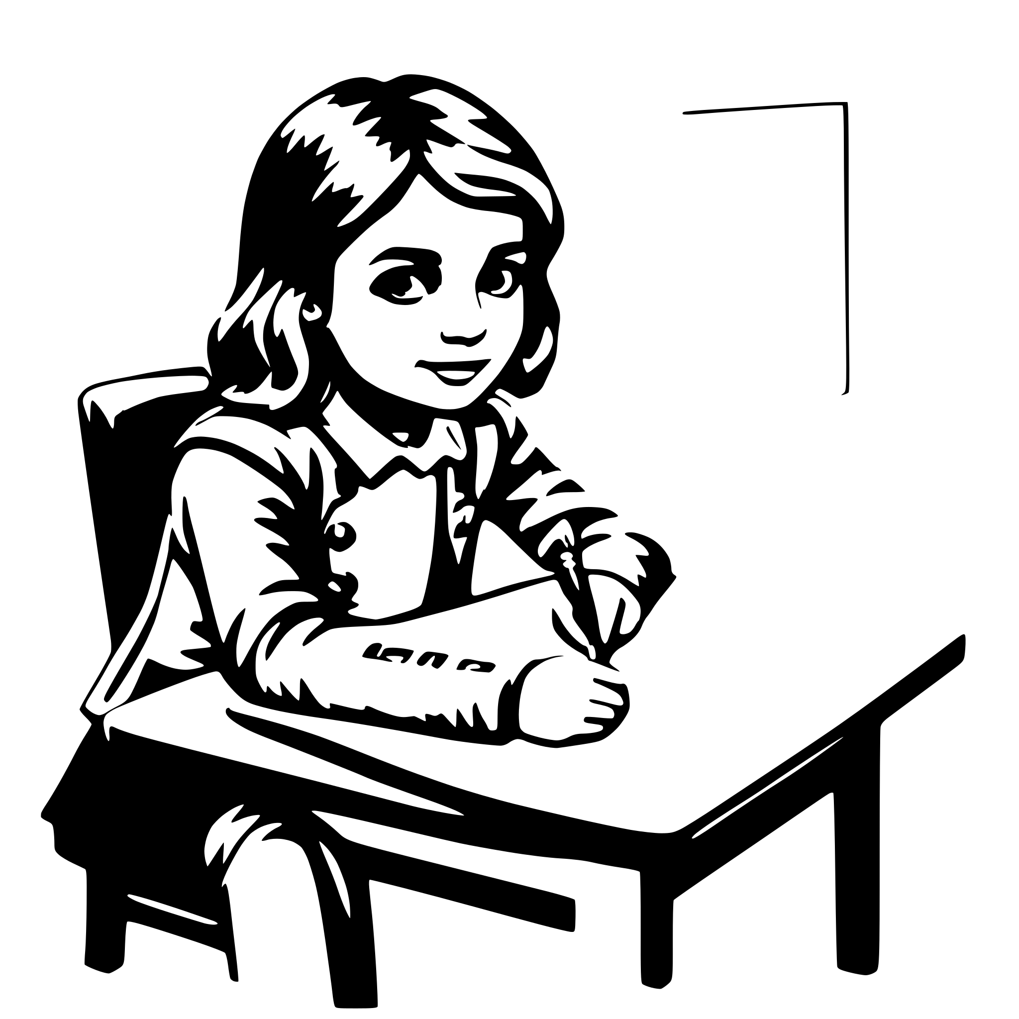 AI-generated SVG of a child writing math exam