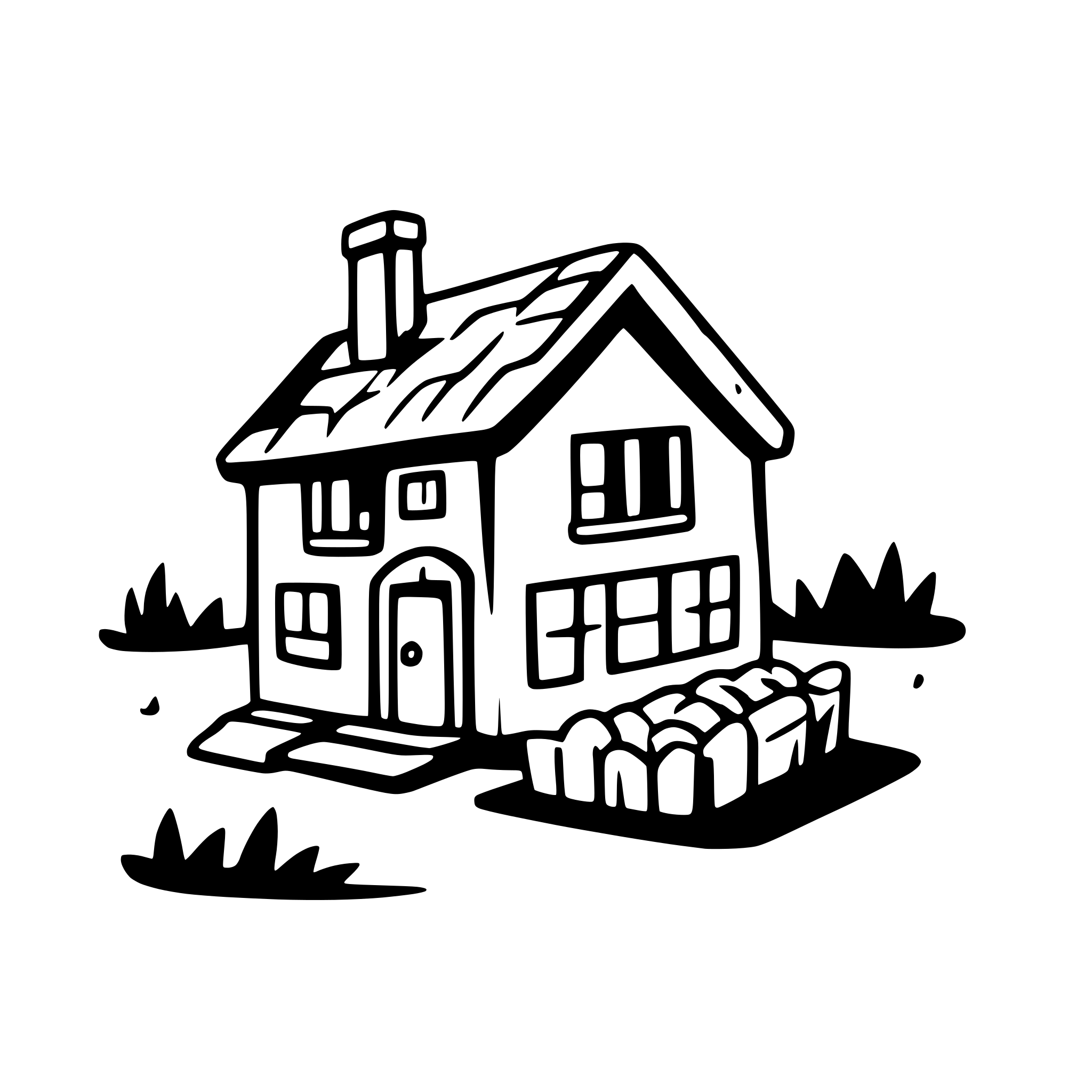 AI-generated SVG of a a house are animating and color