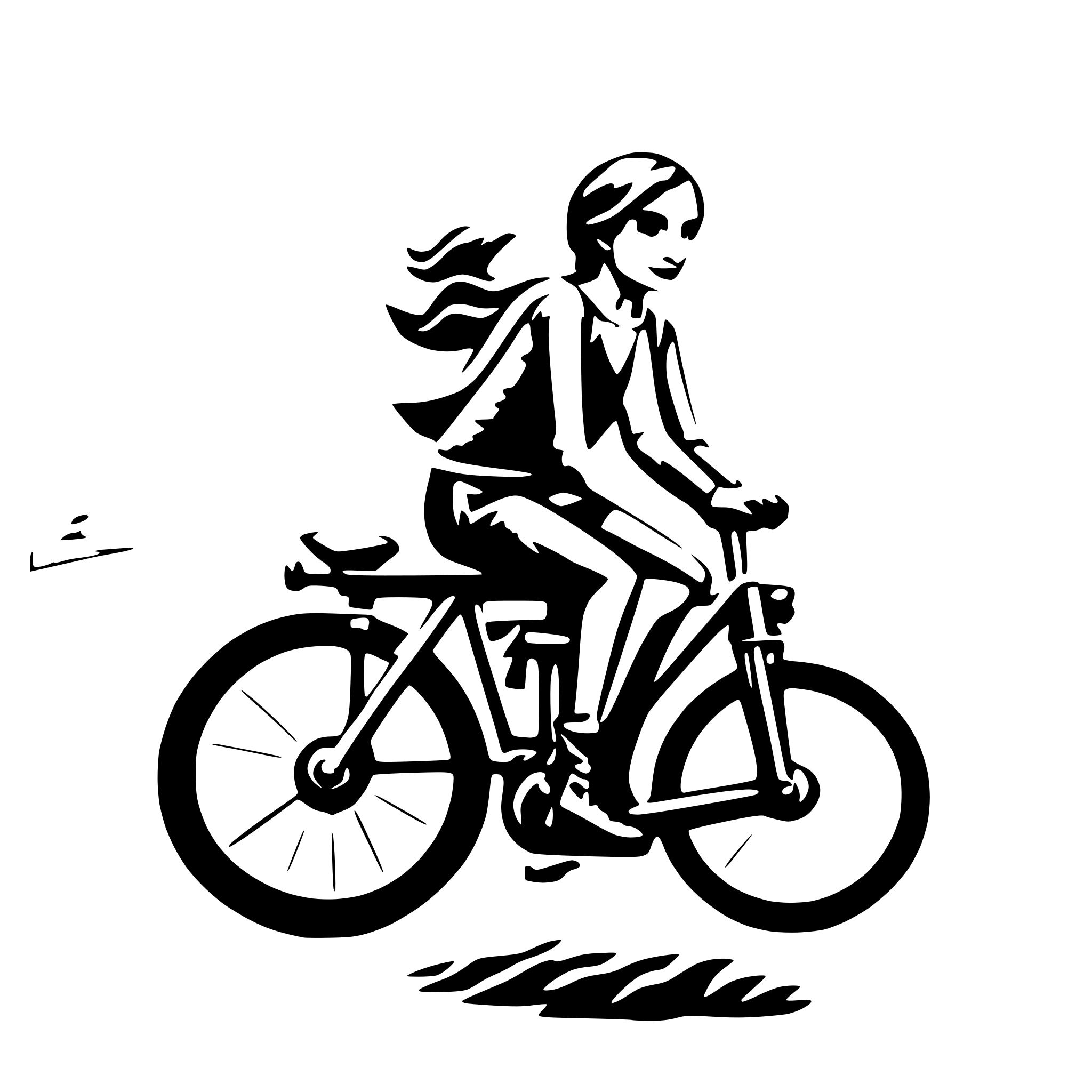 AI-generated SVG of a A cycle with person hurriding