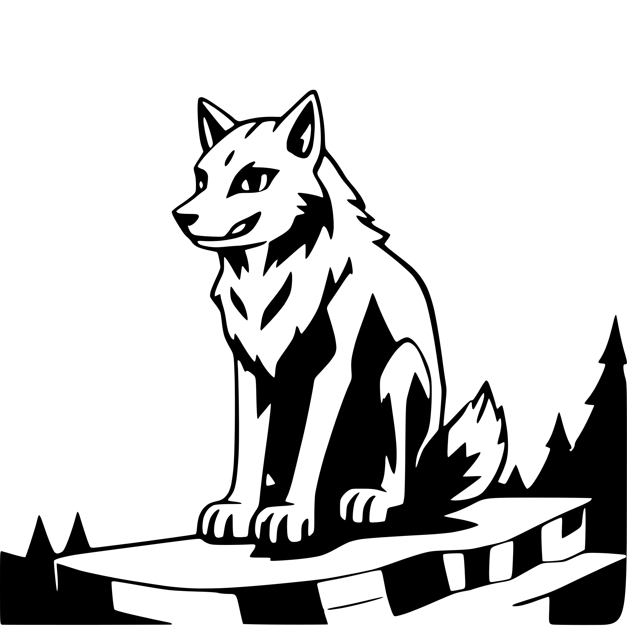 AI-generated SVG of 'wolf howling at moon'