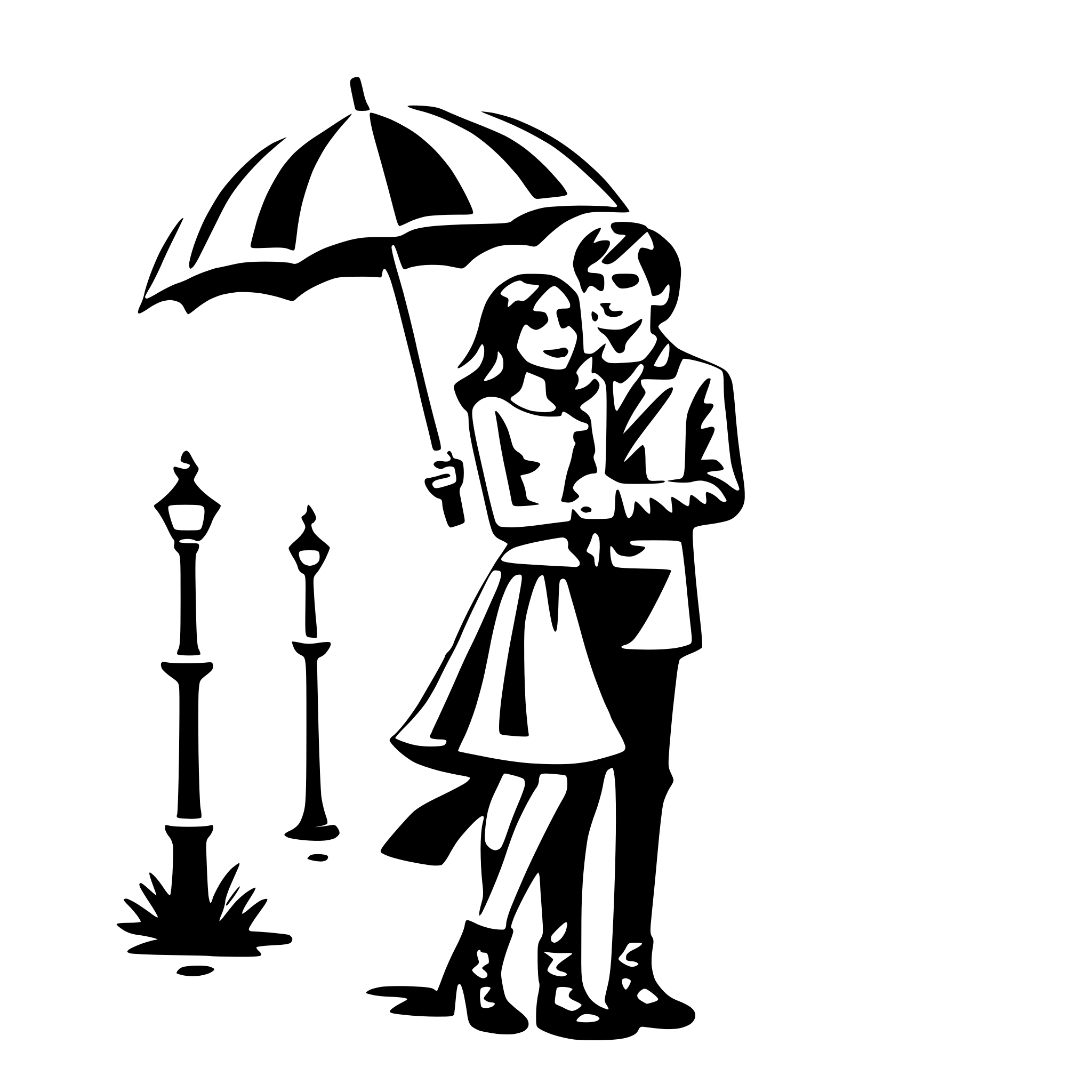 AI-generated SVG of a love in the rain