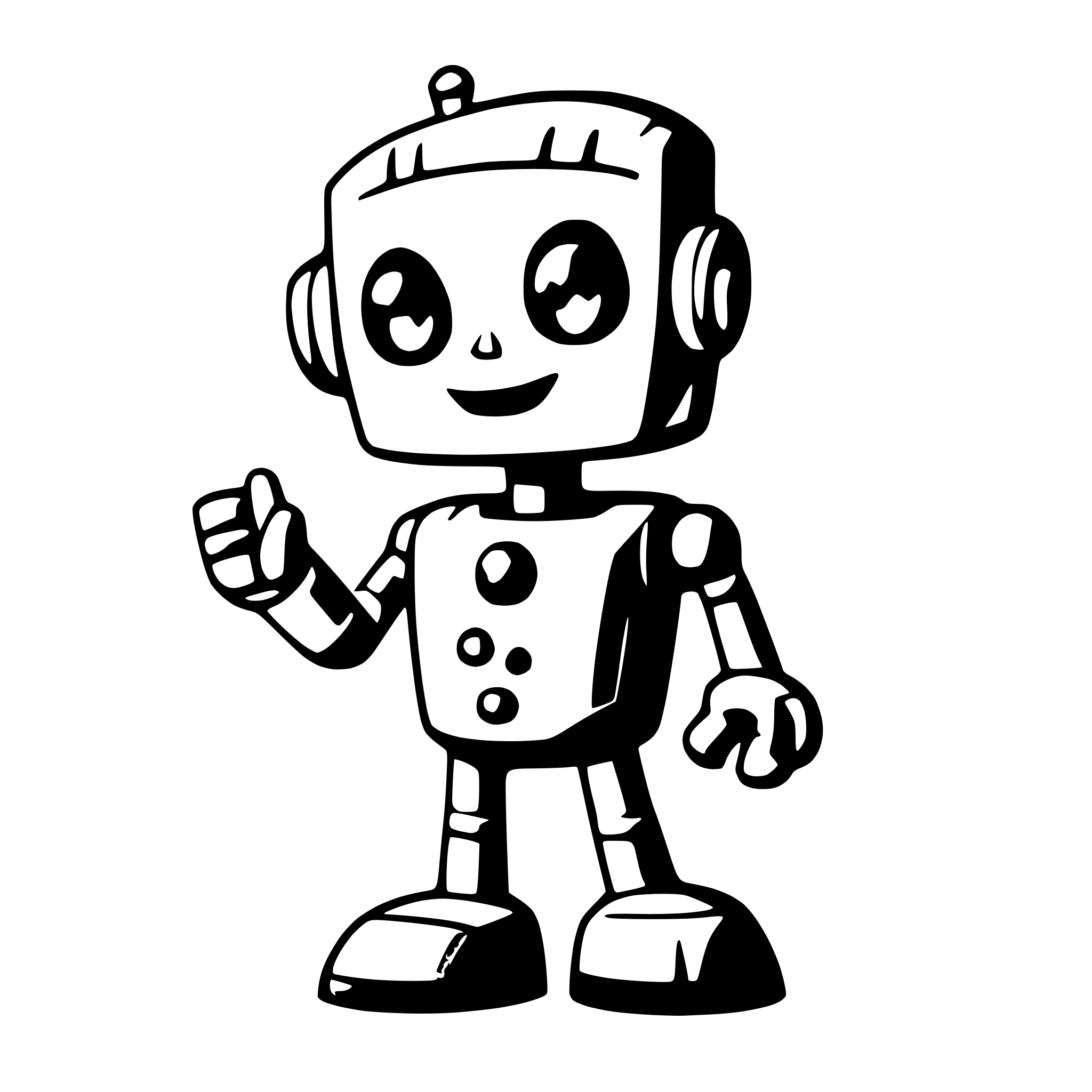 AI-generated SVG of a robot saying hi
