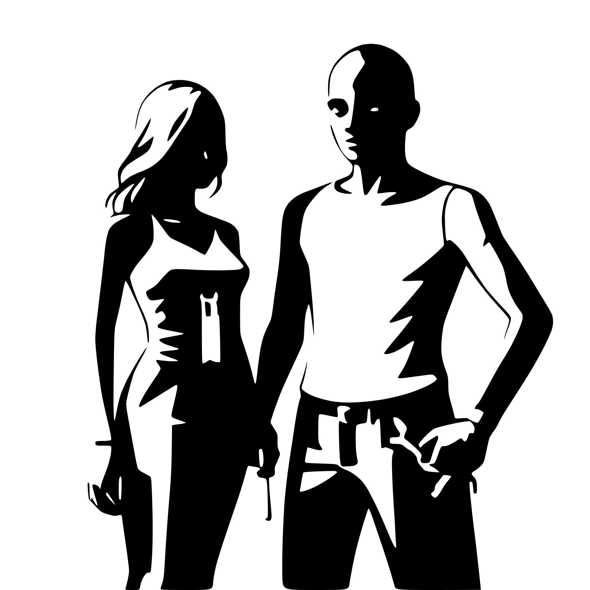AI-generated SVG of a bald man with a wrench and his wife next to him