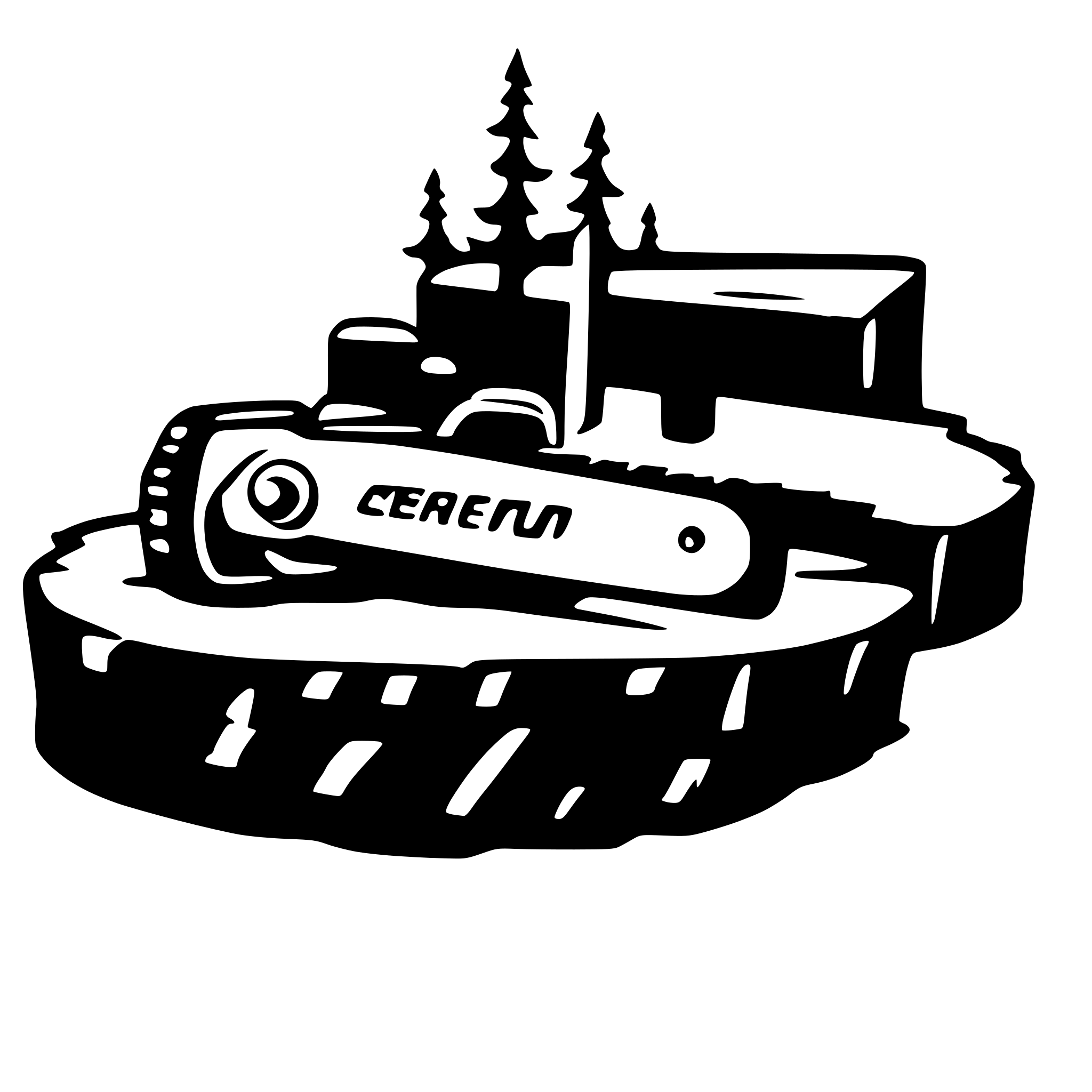 AI-generated SVG of a chainsaw cutting a tree