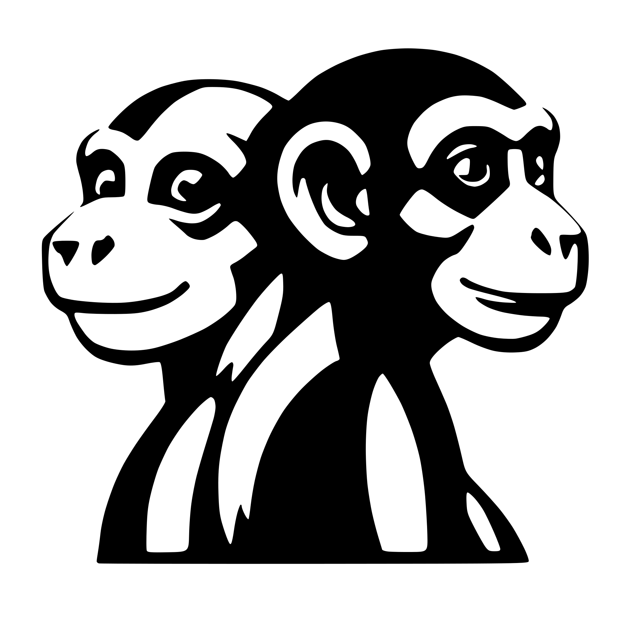 AI-generated SVG of a Three headed monkey