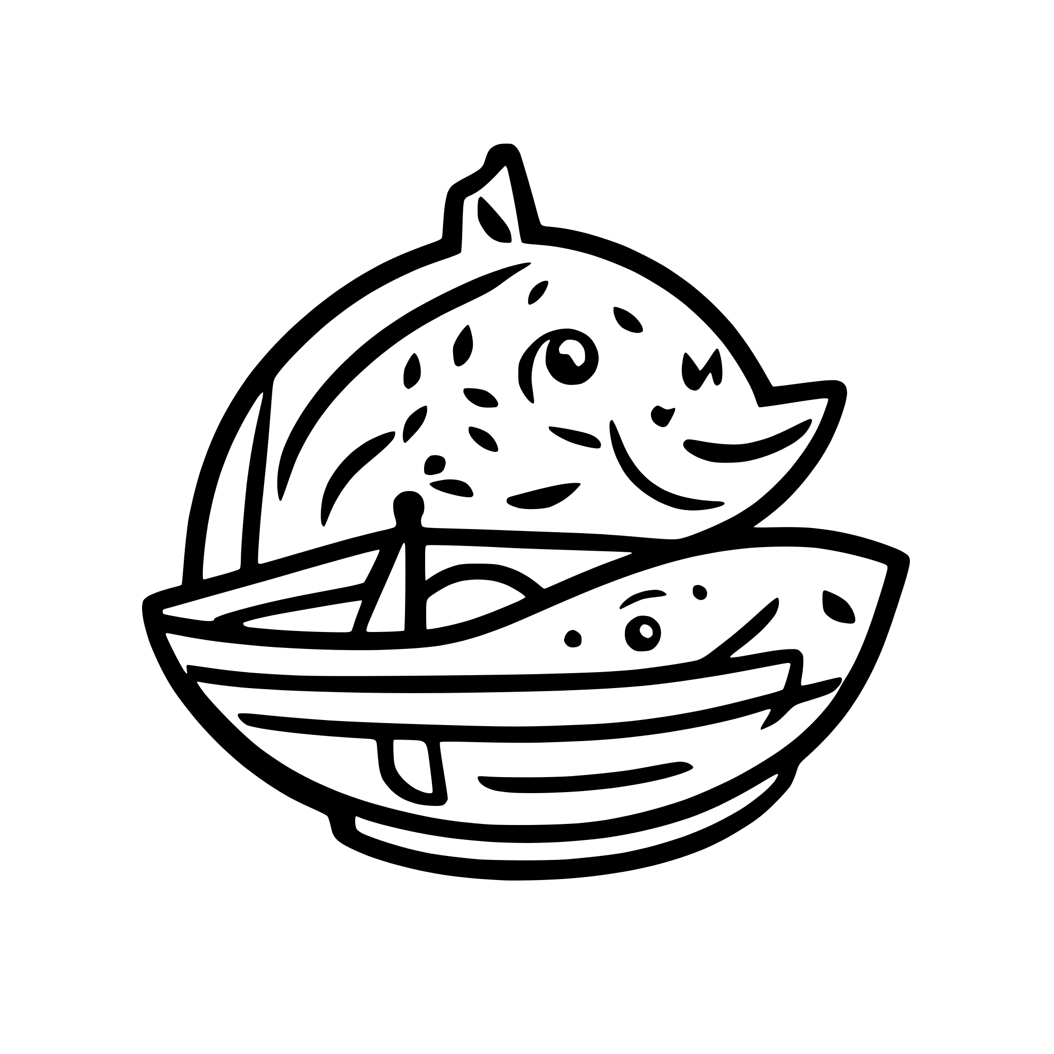AI-generated SVG of a simple logo style depiction of a modern sail boat, a happy red snapper, and a happy puffer fish, side by side