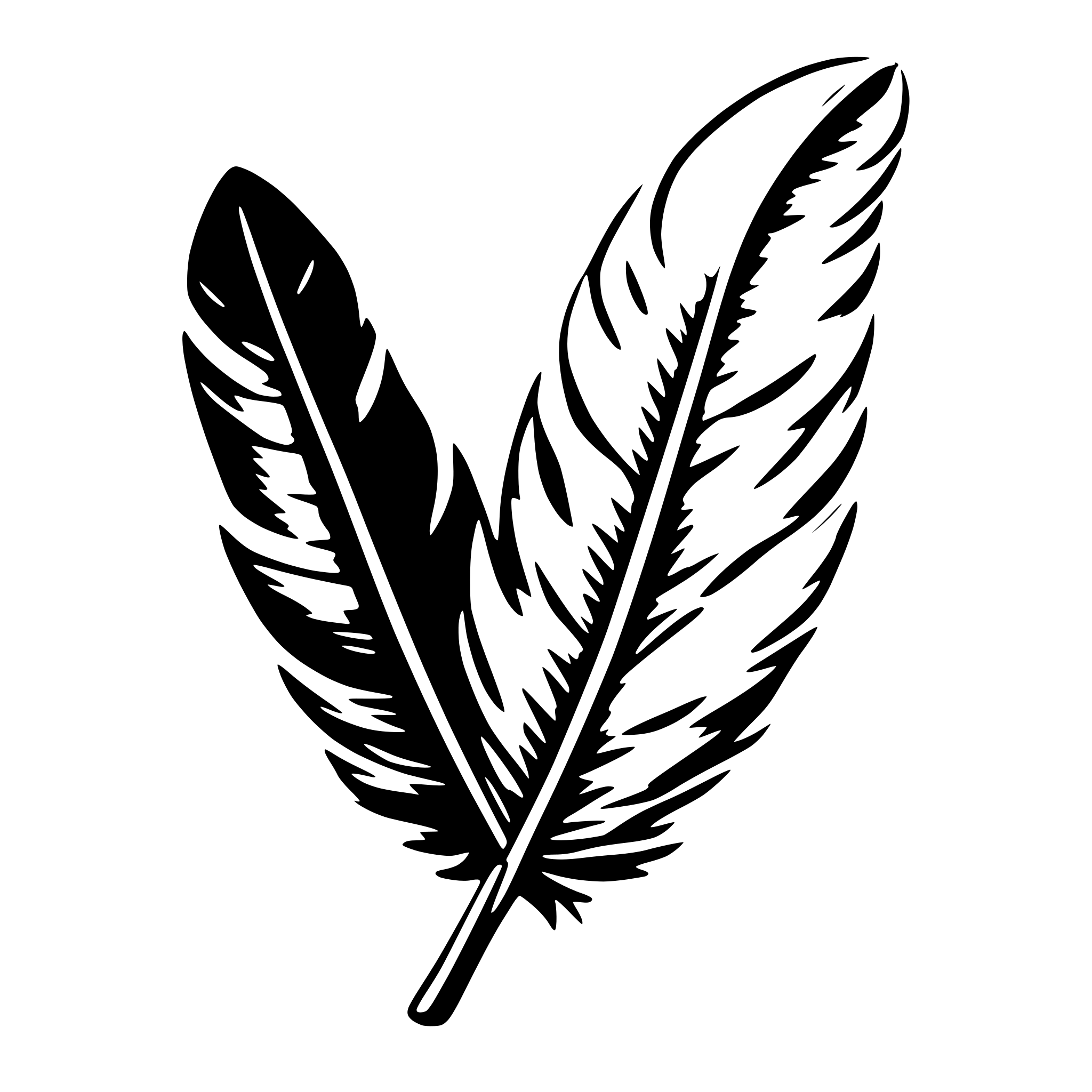 AI-generated SVG of a feather