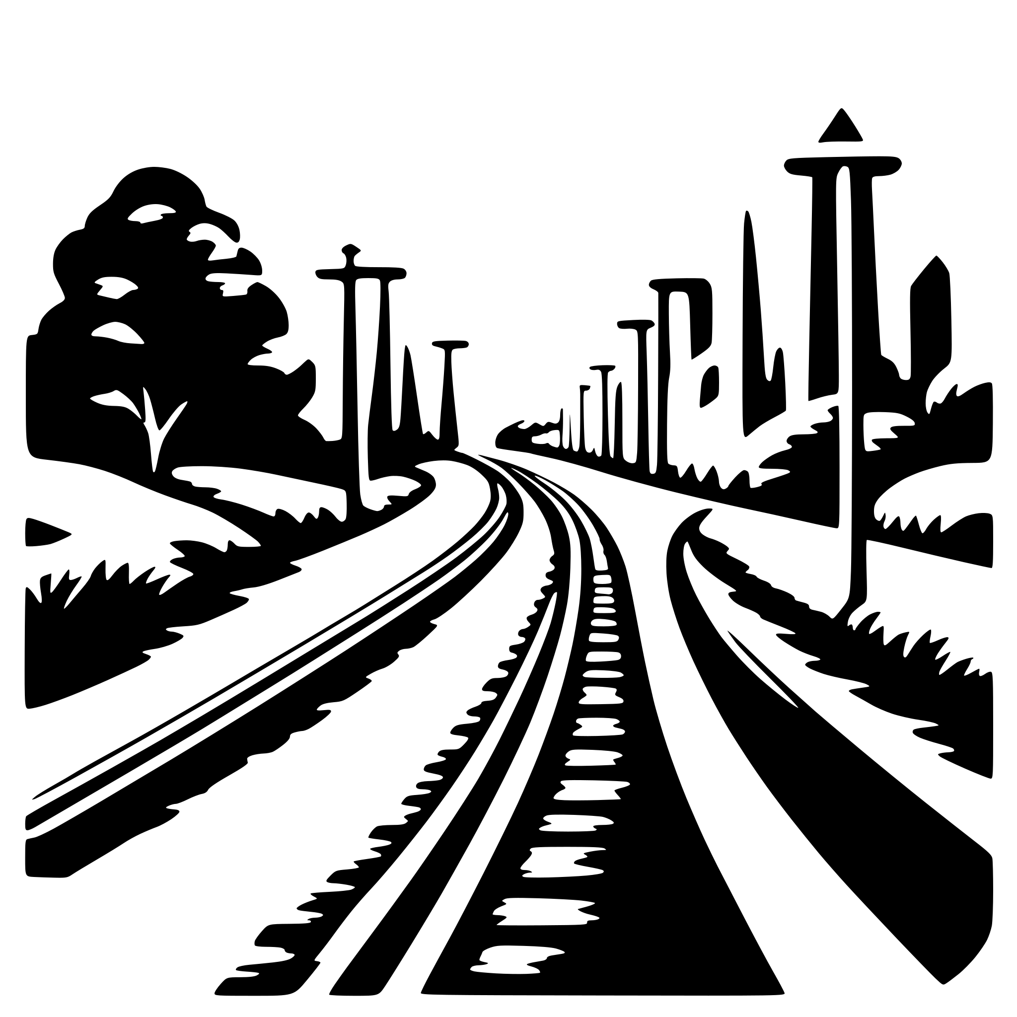 AI-generated SVG of a Road with trains