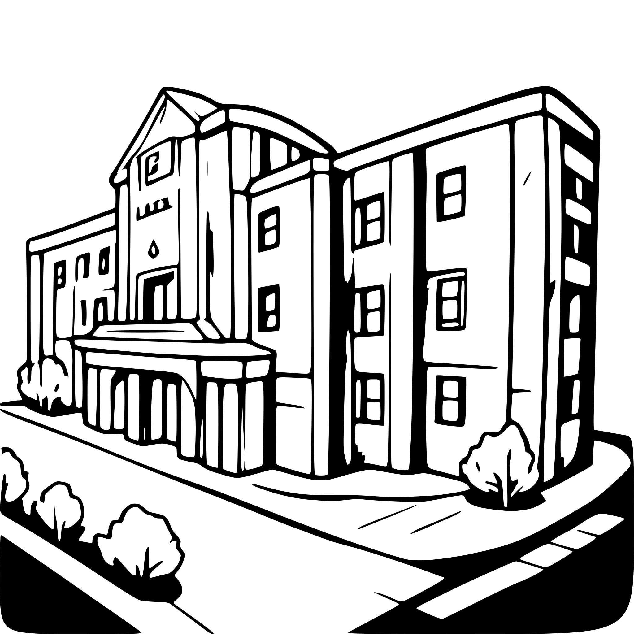 AI-generated SVG of 'university building big 2d'