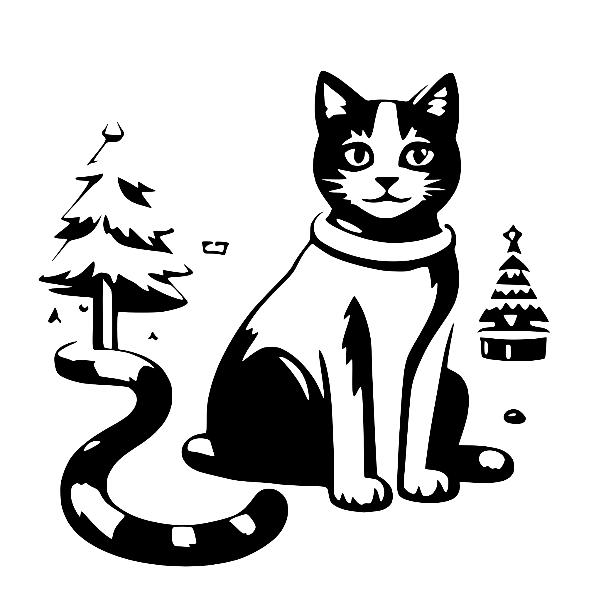 AI-generated SVG of 'Cats and christmas'