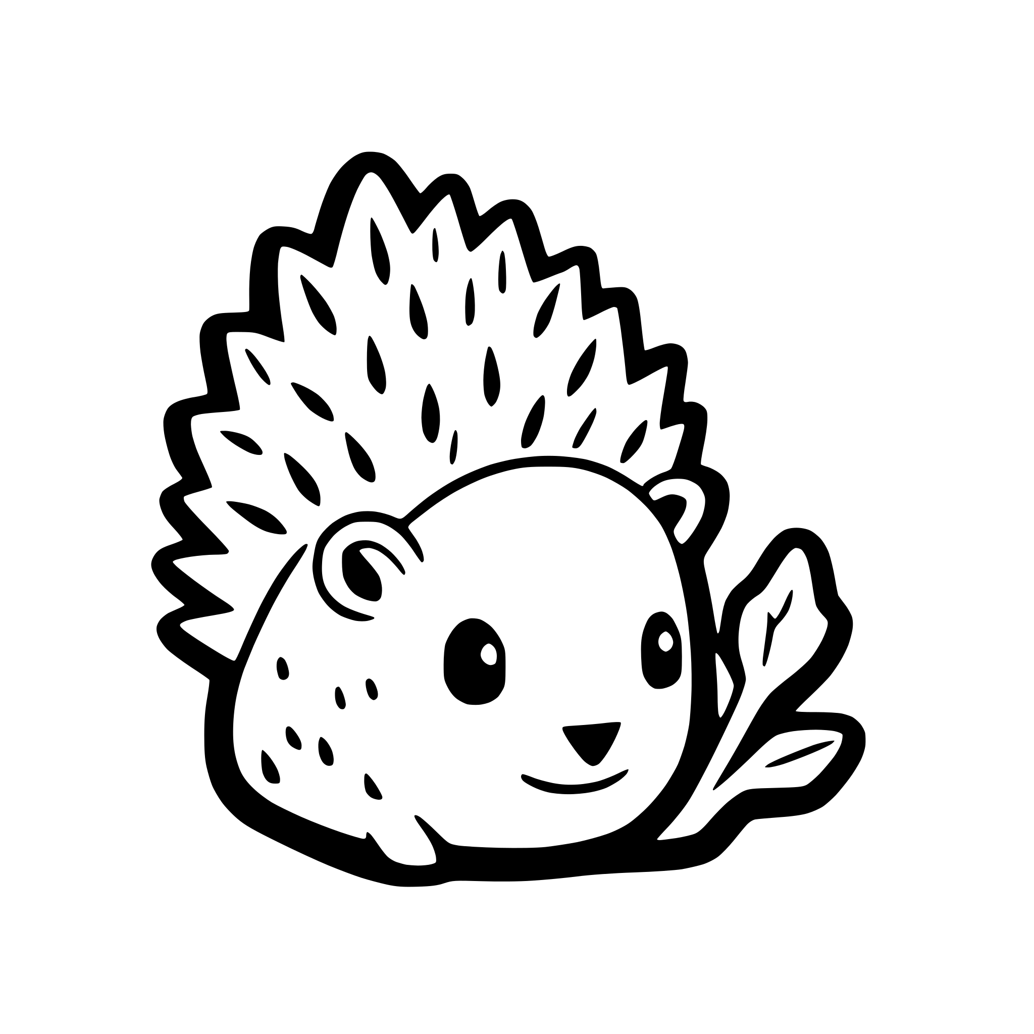 AI-generated SVG of a porcupine on forest floor