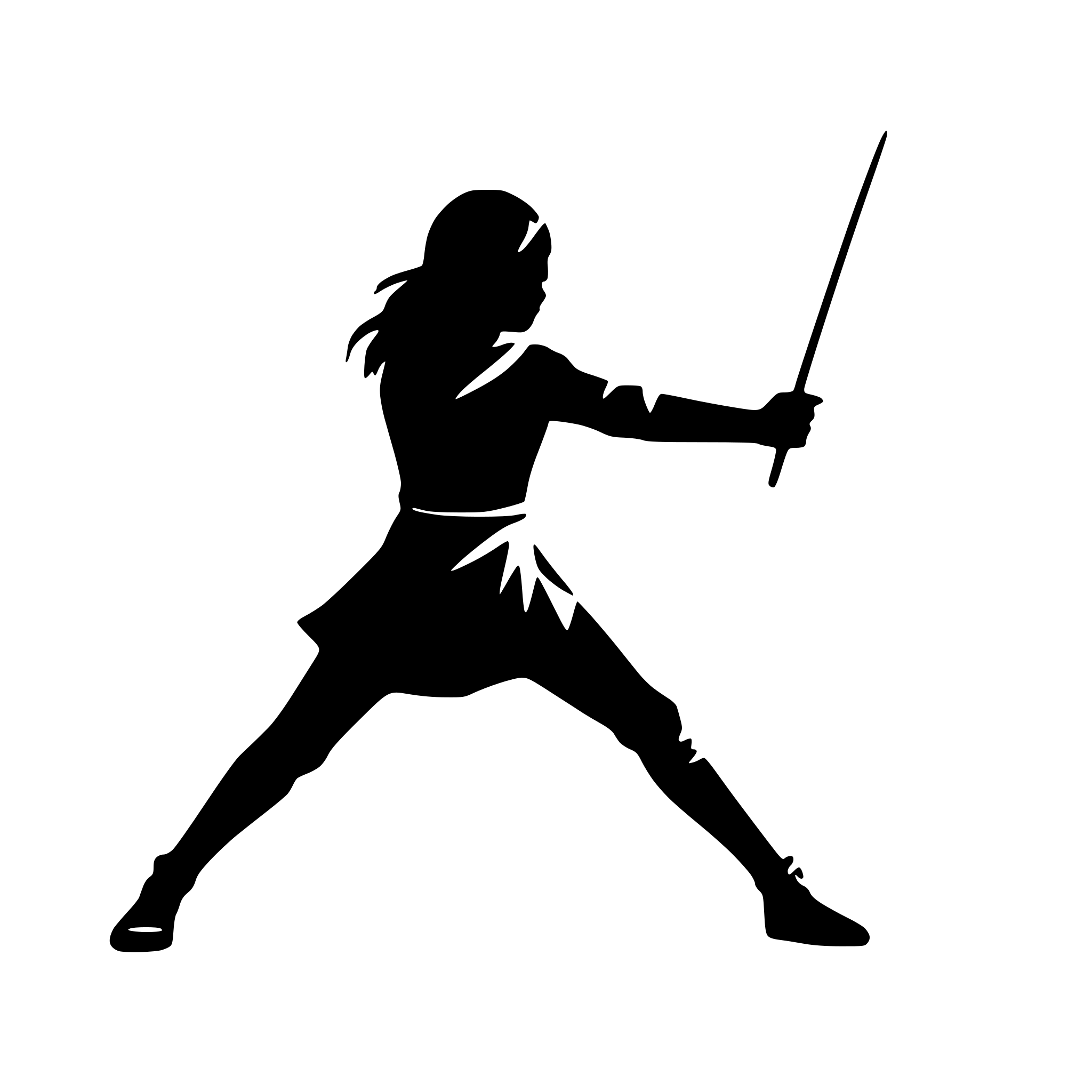 AI-generated SVG of a fencer in action stance